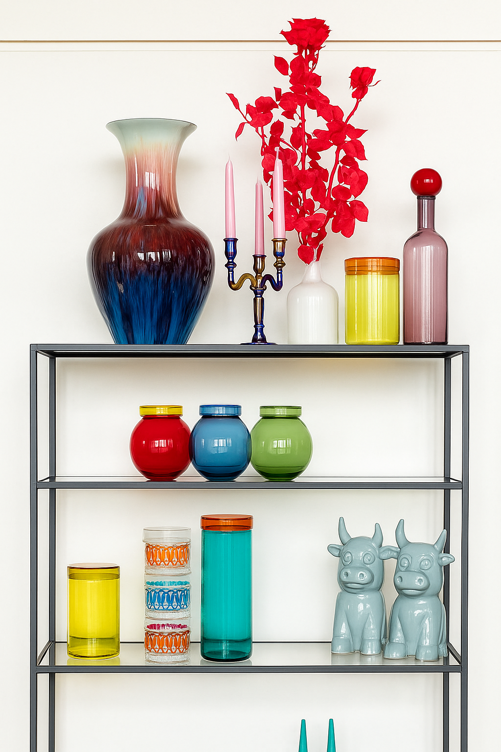 Sada sklenic BLOATED CAPS A JÁMY barevné sklo