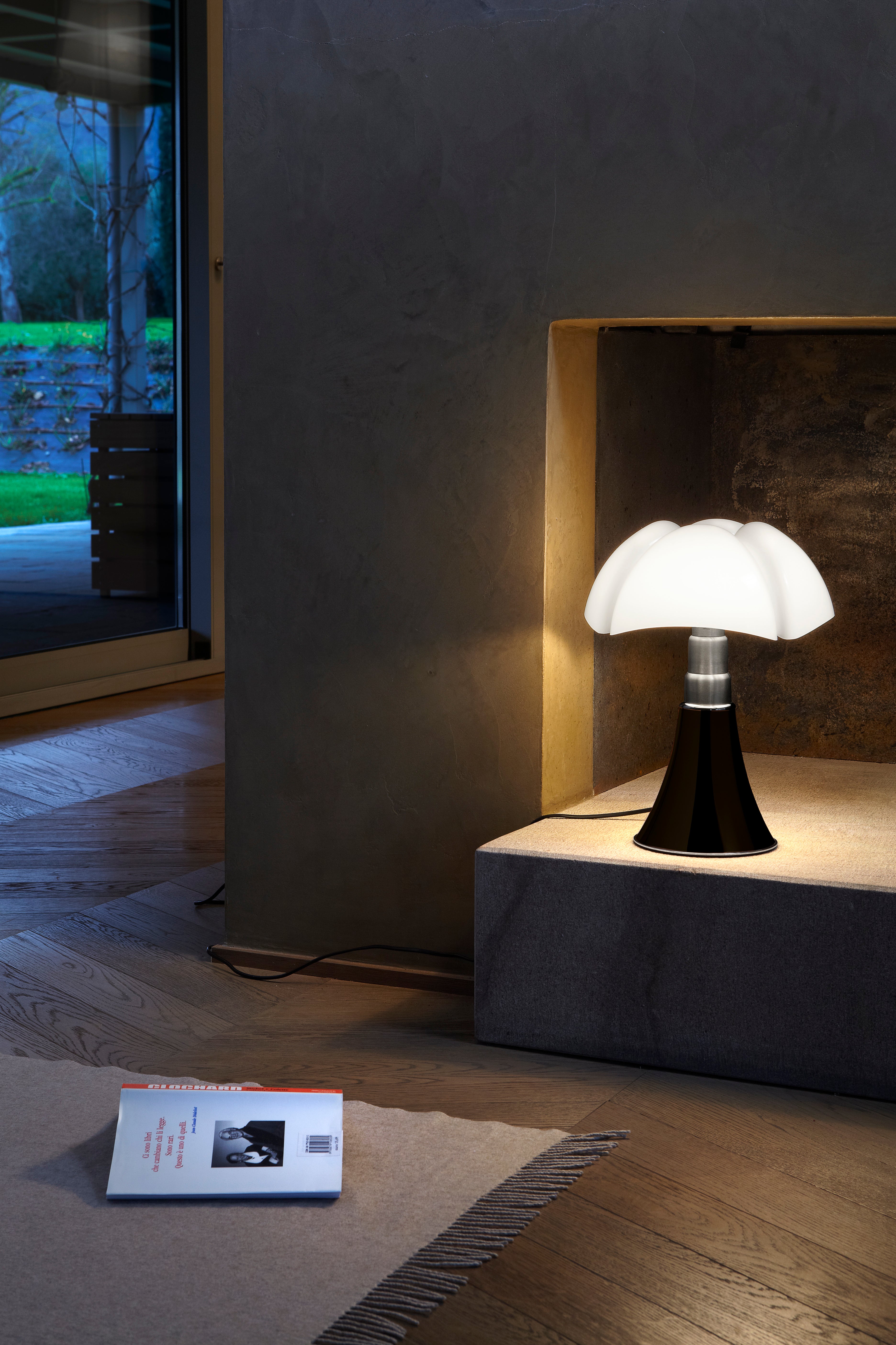 MINIPIPISTRELLO Table Lamp with Opal Shade and Brown Matte Base