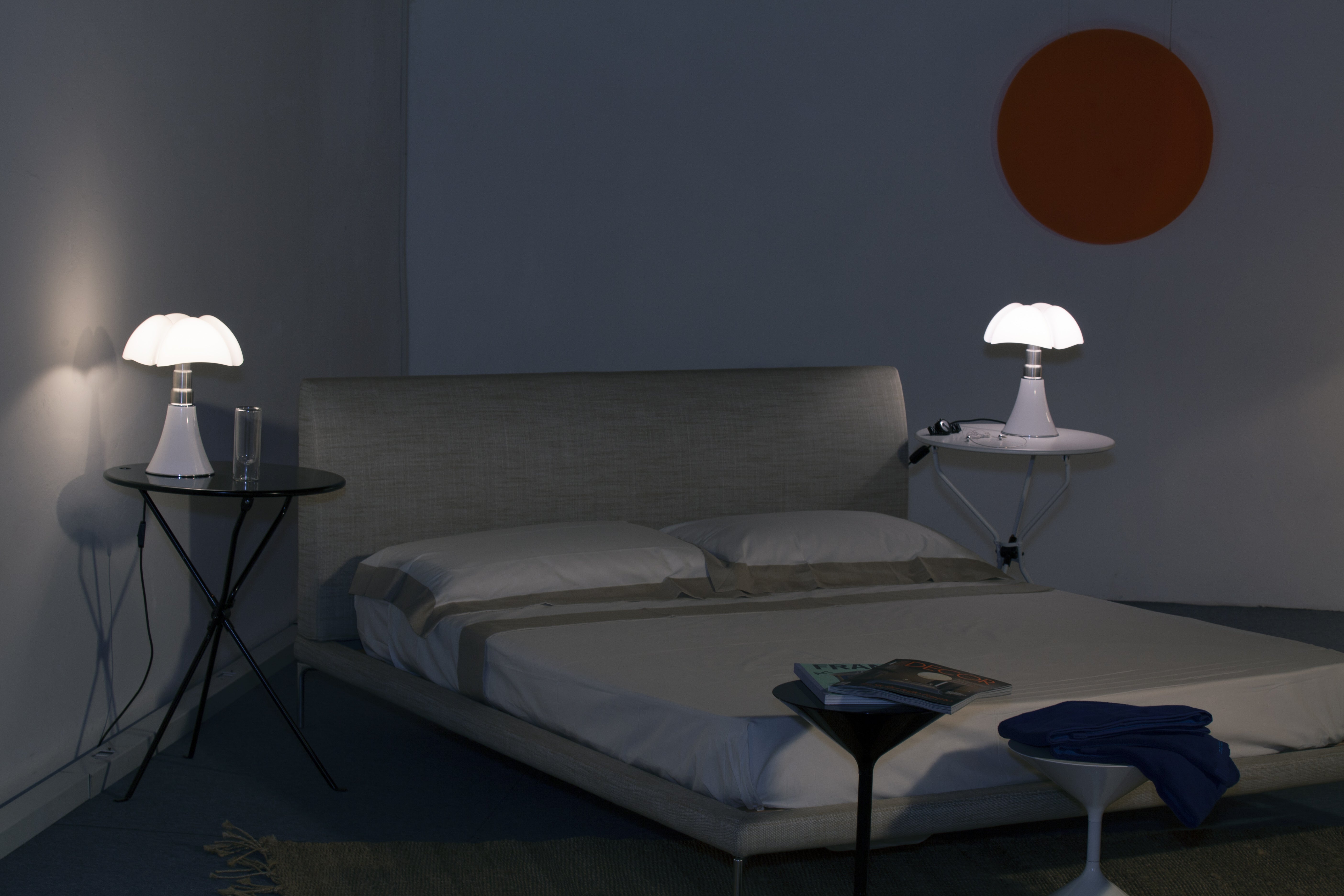 MINIPIPISTRELLO Table Lamp with Opal Shade and White Base