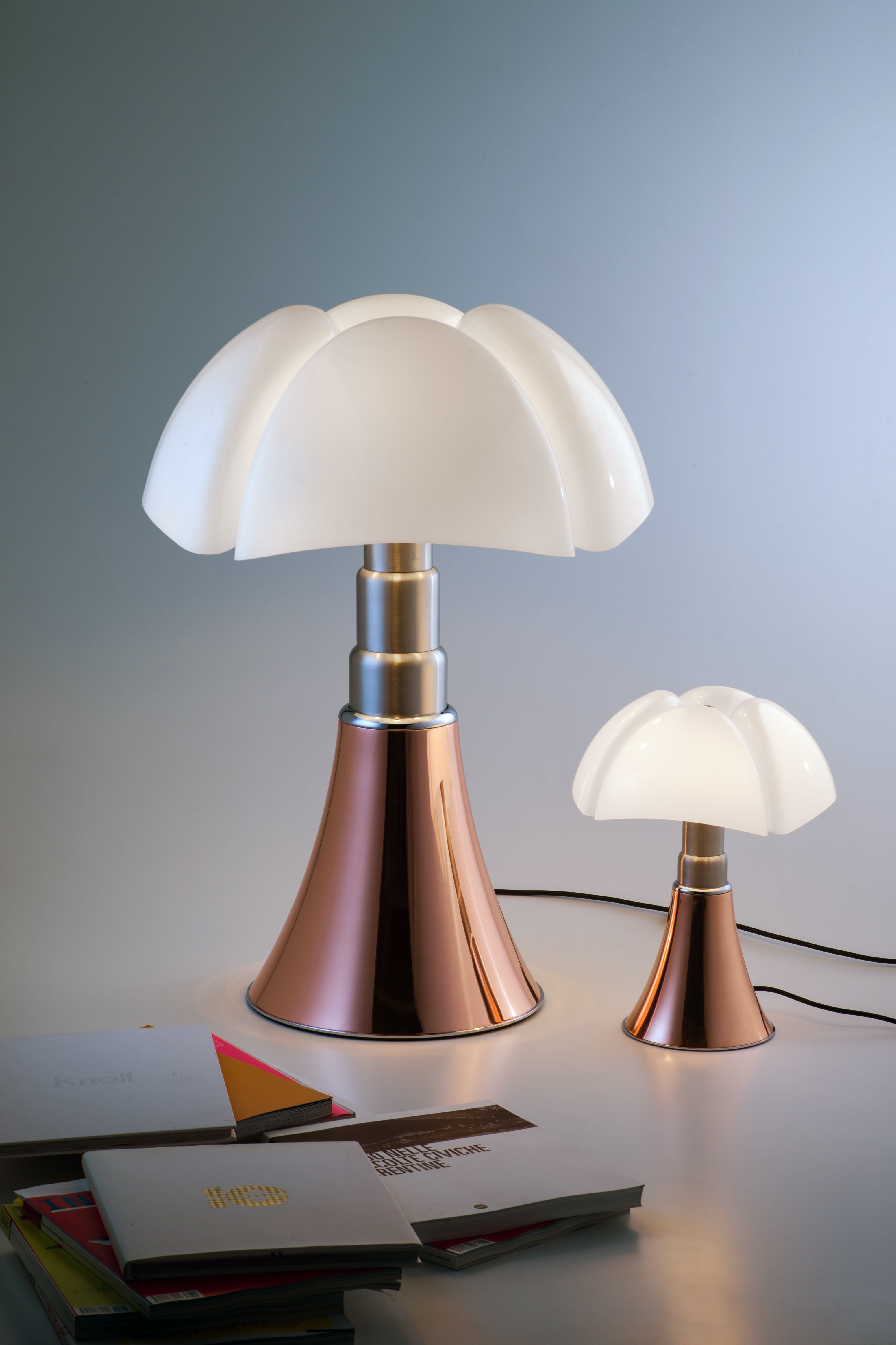 MINIPIPISTRELLO Table Lamp with Opal Shade and Brass Base