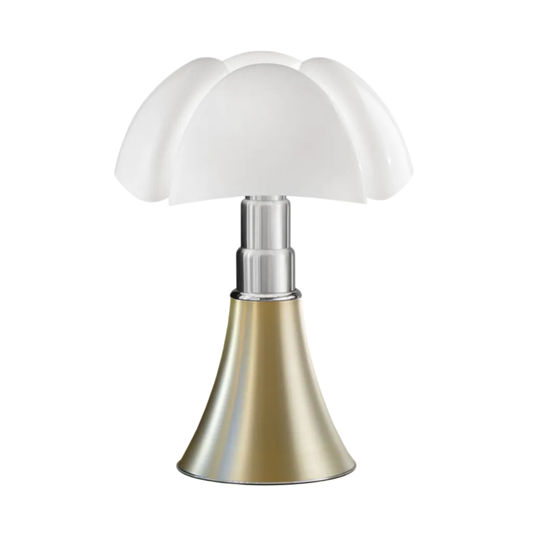 Stolní lampa PIPISTRELLO MEDIUM s opálovým stínidlem a mosazným podstavcem