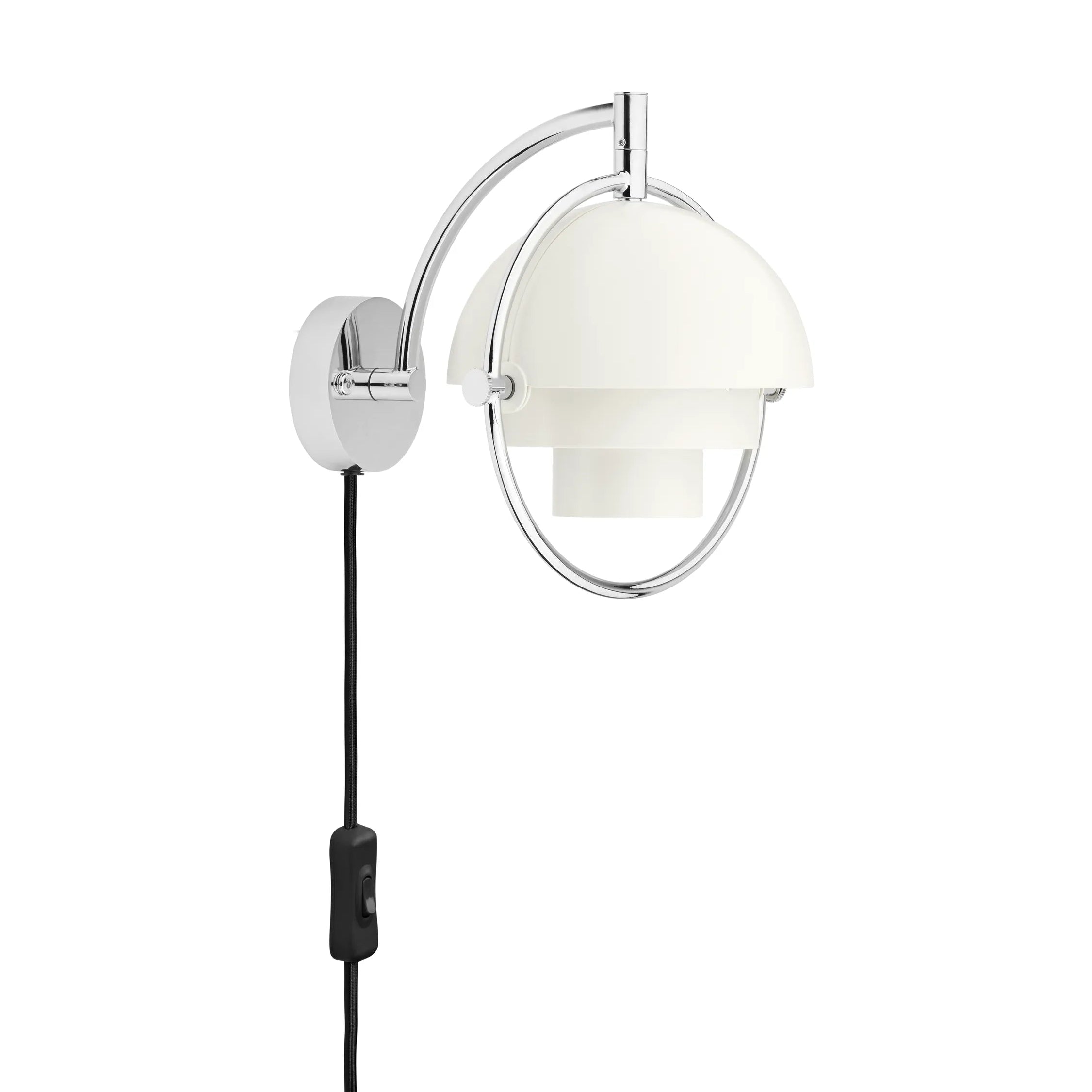 Lampa ścienna MULTI-LITE biały z chromowaną podstawą – Gubi