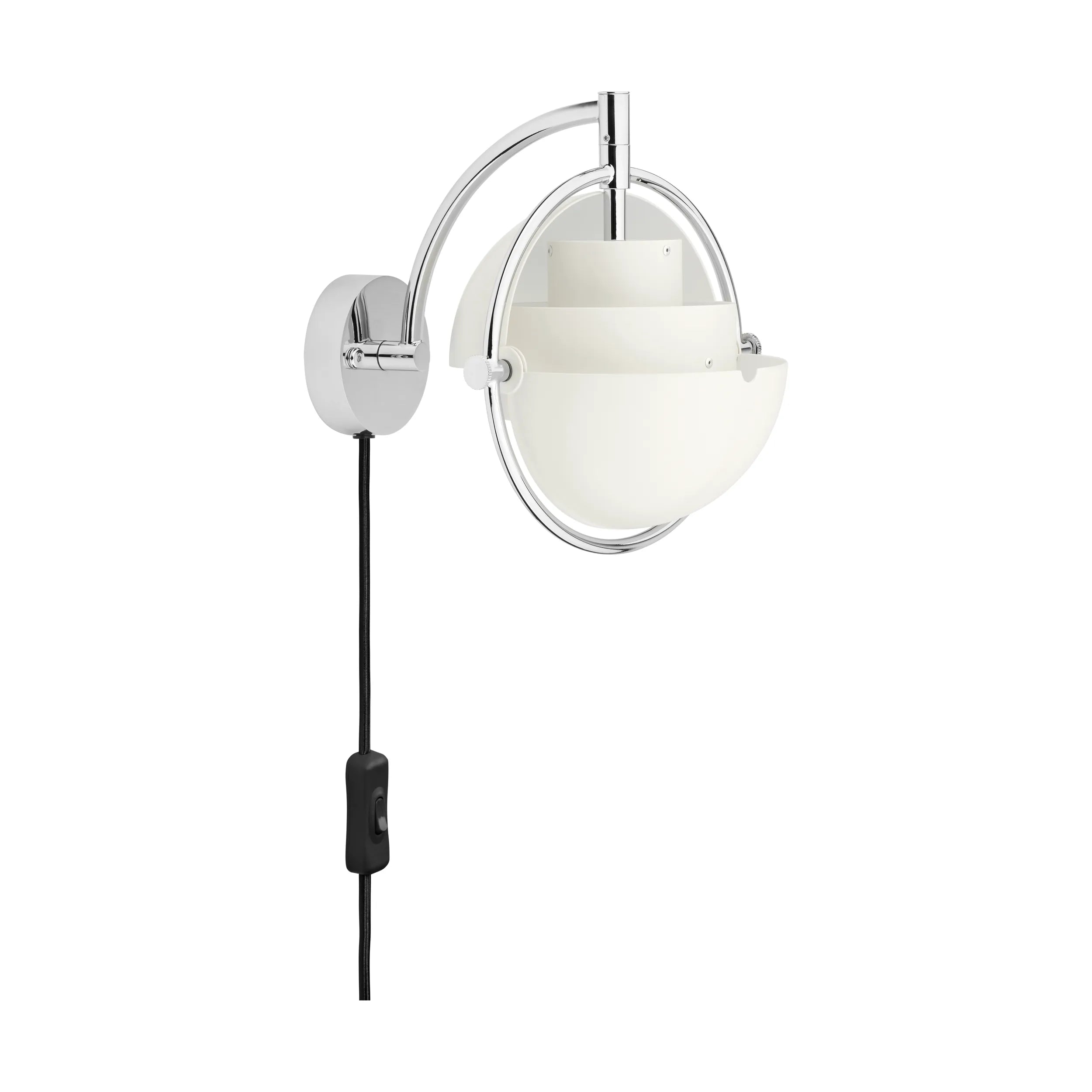 Lampa ścienna MULTI-LITE biały z chromowaną podstawą – styl nowoczesny