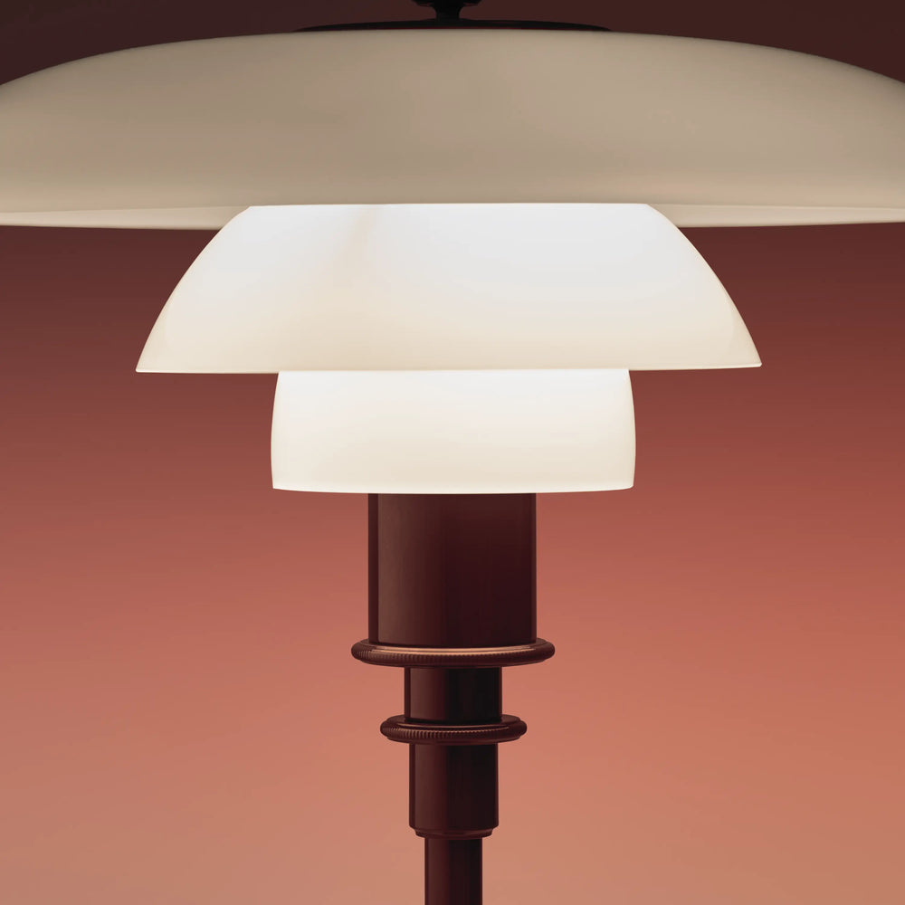 Lampa stolní PH 2/1 bílá s bordovou základnou