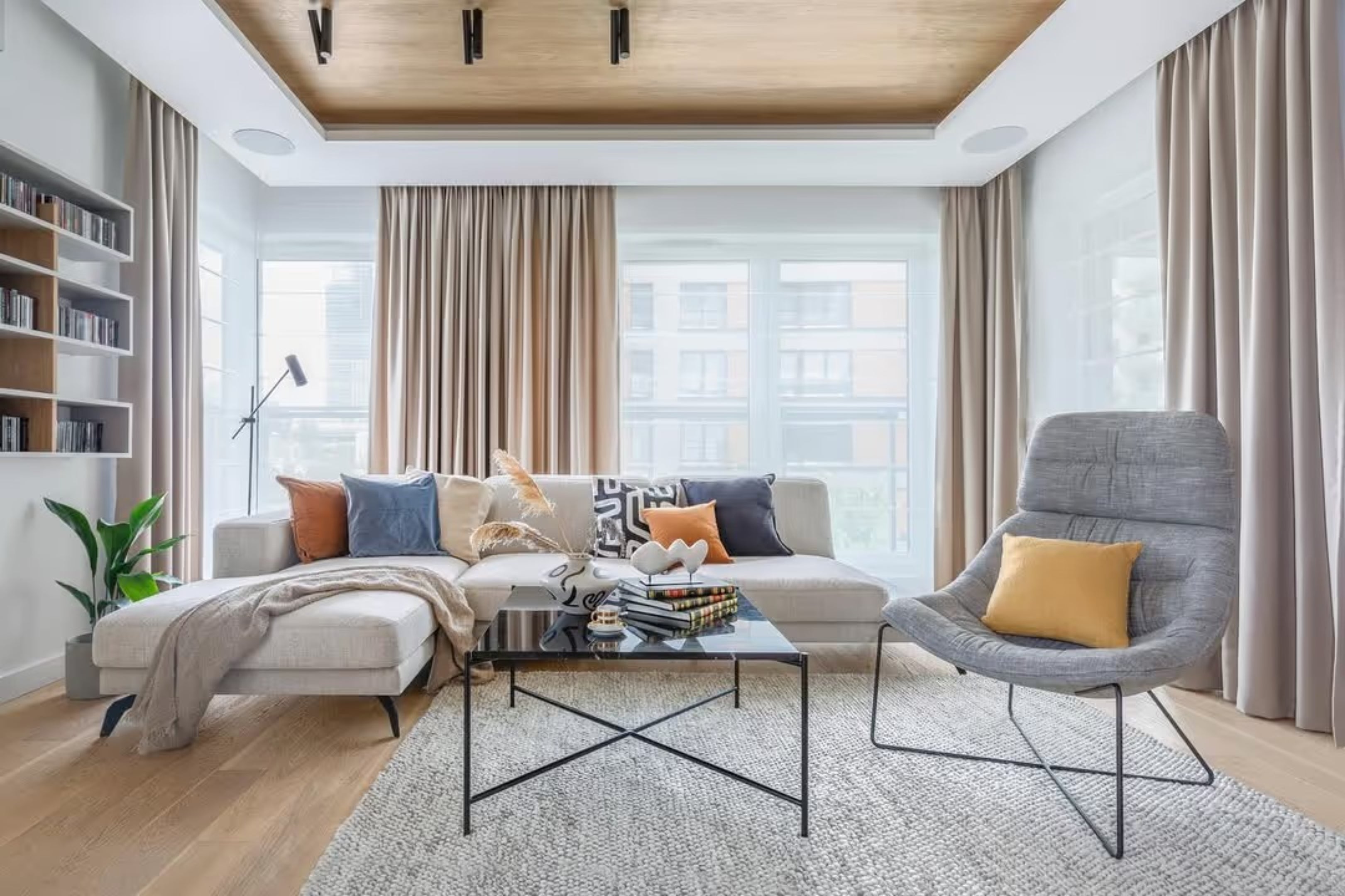 HARRY Coffee Table with Marble Top and Steel Base