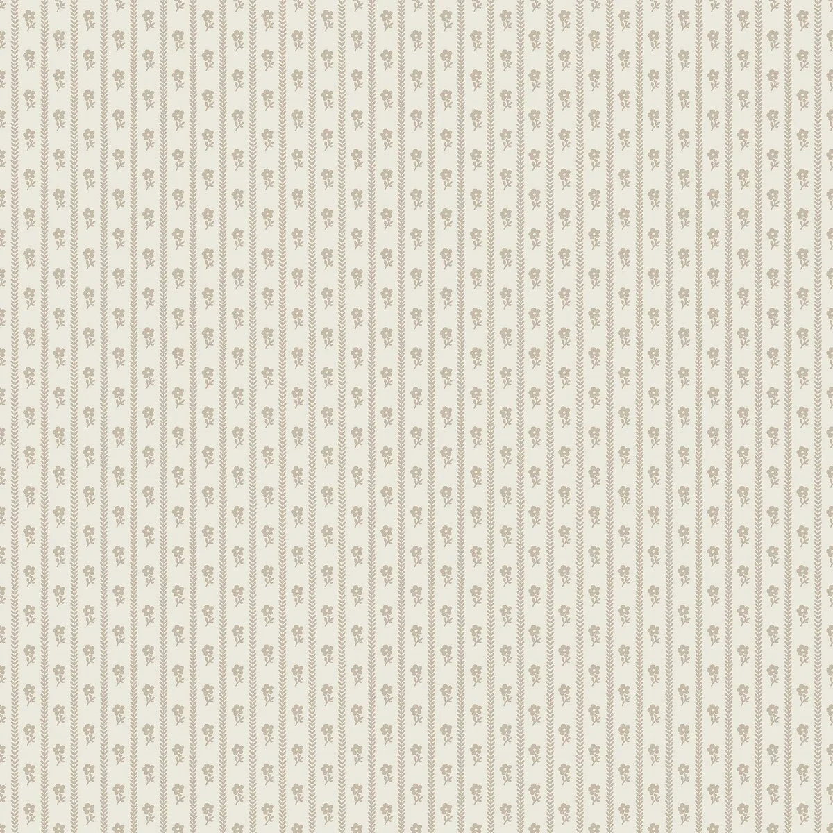 Tapeta s liniovým vzorem a rostlinným motivem LILLA LYCKAN béžová s hnědou