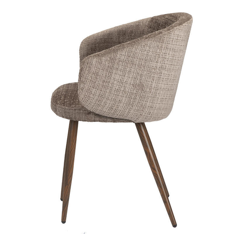 LUNA chair in taupe with a dark wooden base