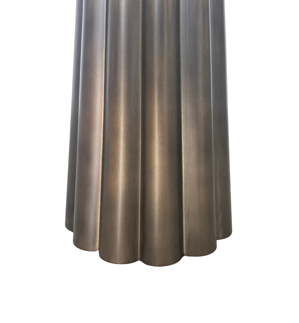 Boční stolek BARWICK se skleněnou deskou a hnědým podstavcem