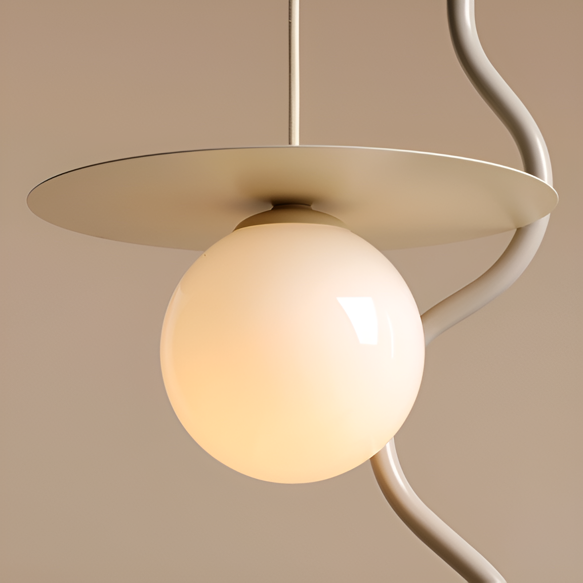 Hanging lamp cream loop