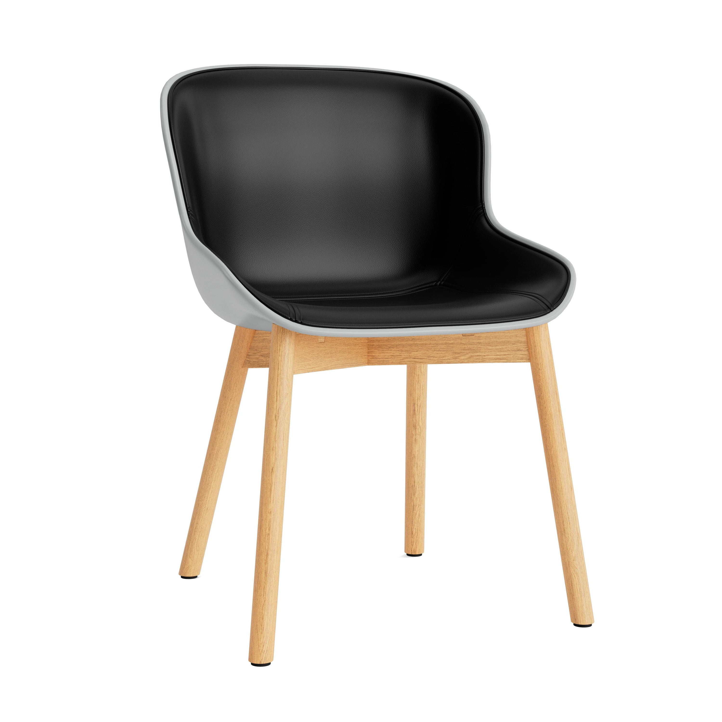 Hyg Upholstered Chair Gray with a natural oak base