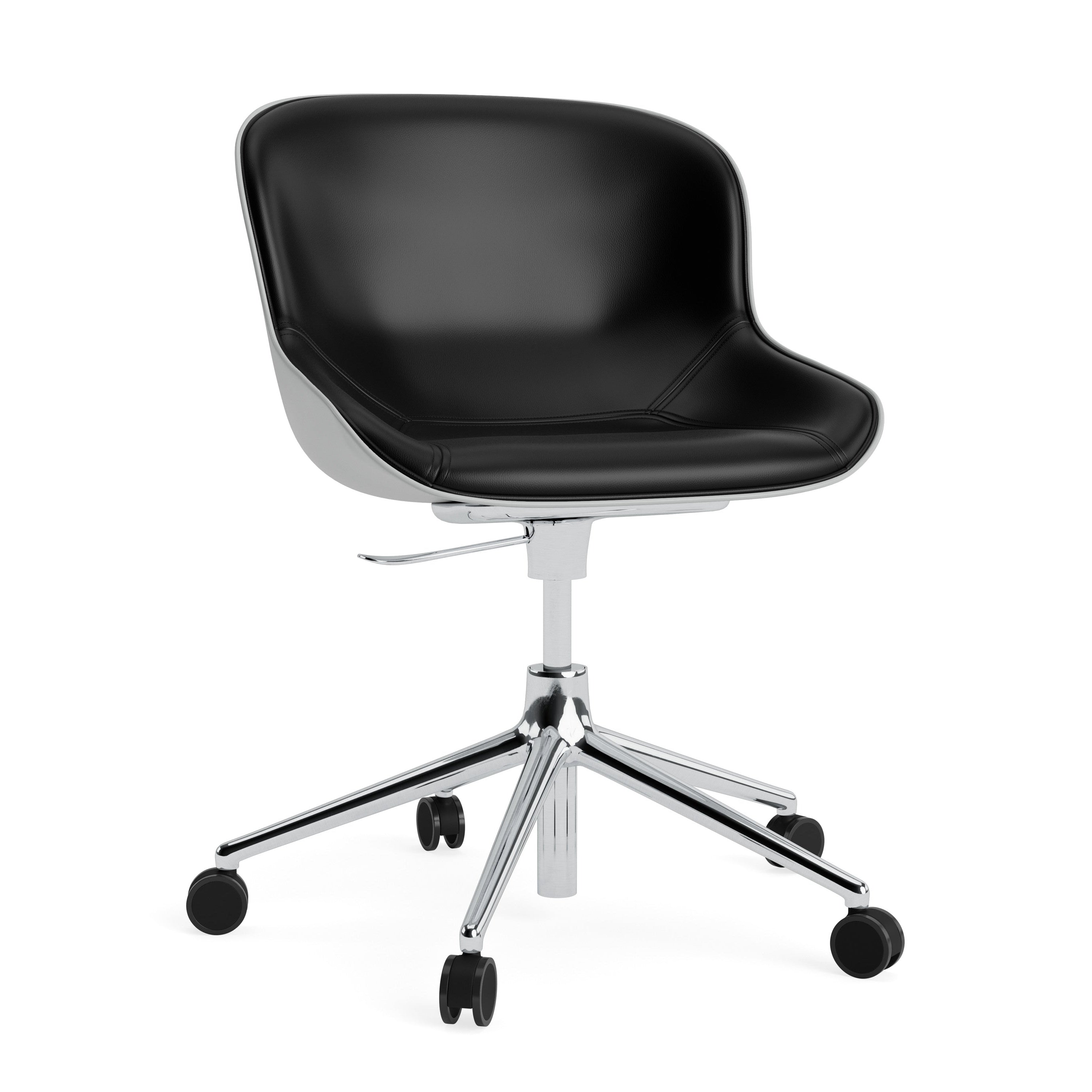 HYG 5W Gray Upholson Office chair with an aluminum base