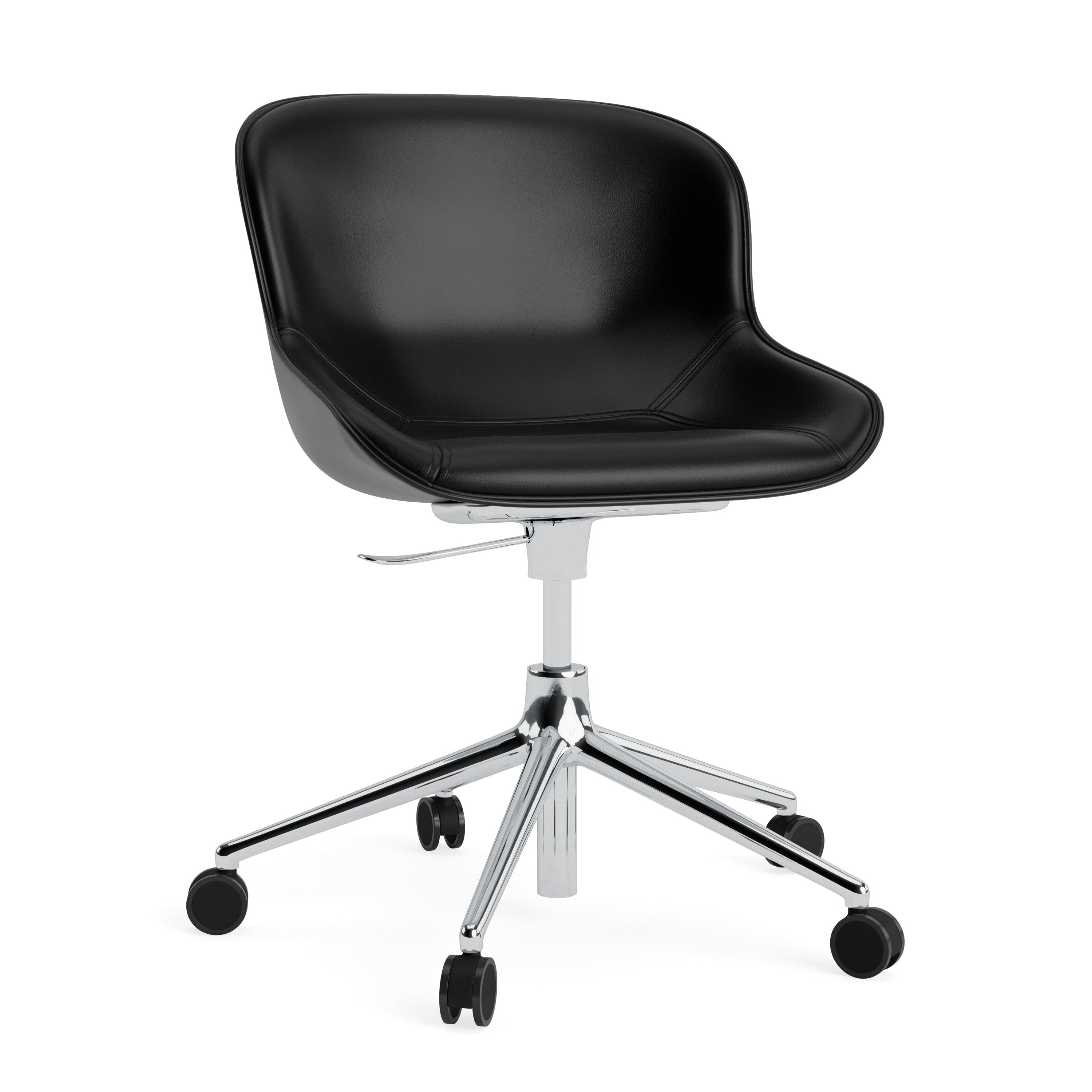 Hyg 5W Upholstered office chair black with an aluminum base