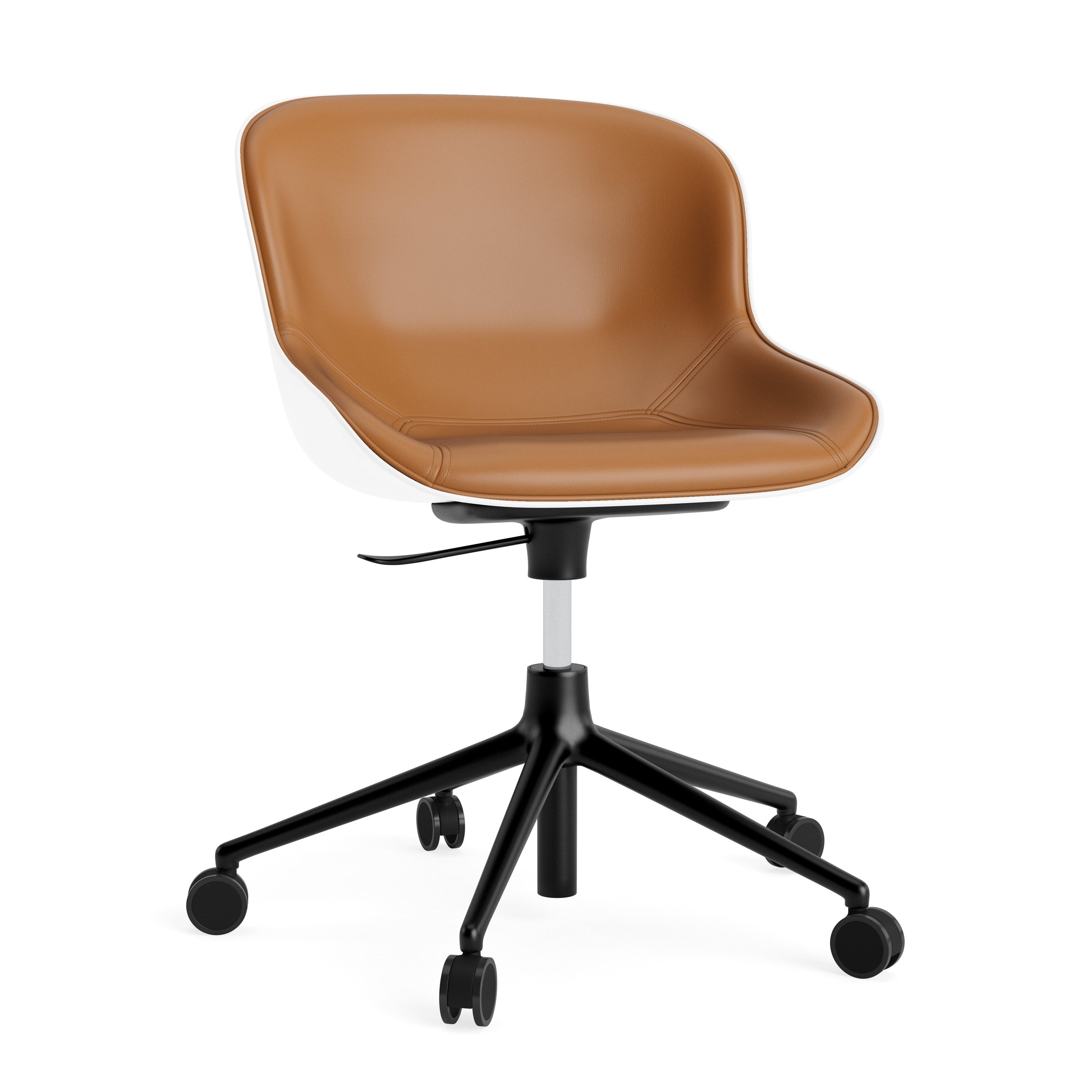 Čalouněná kancelářská židle HYG 5W bílá s černým podstavcem