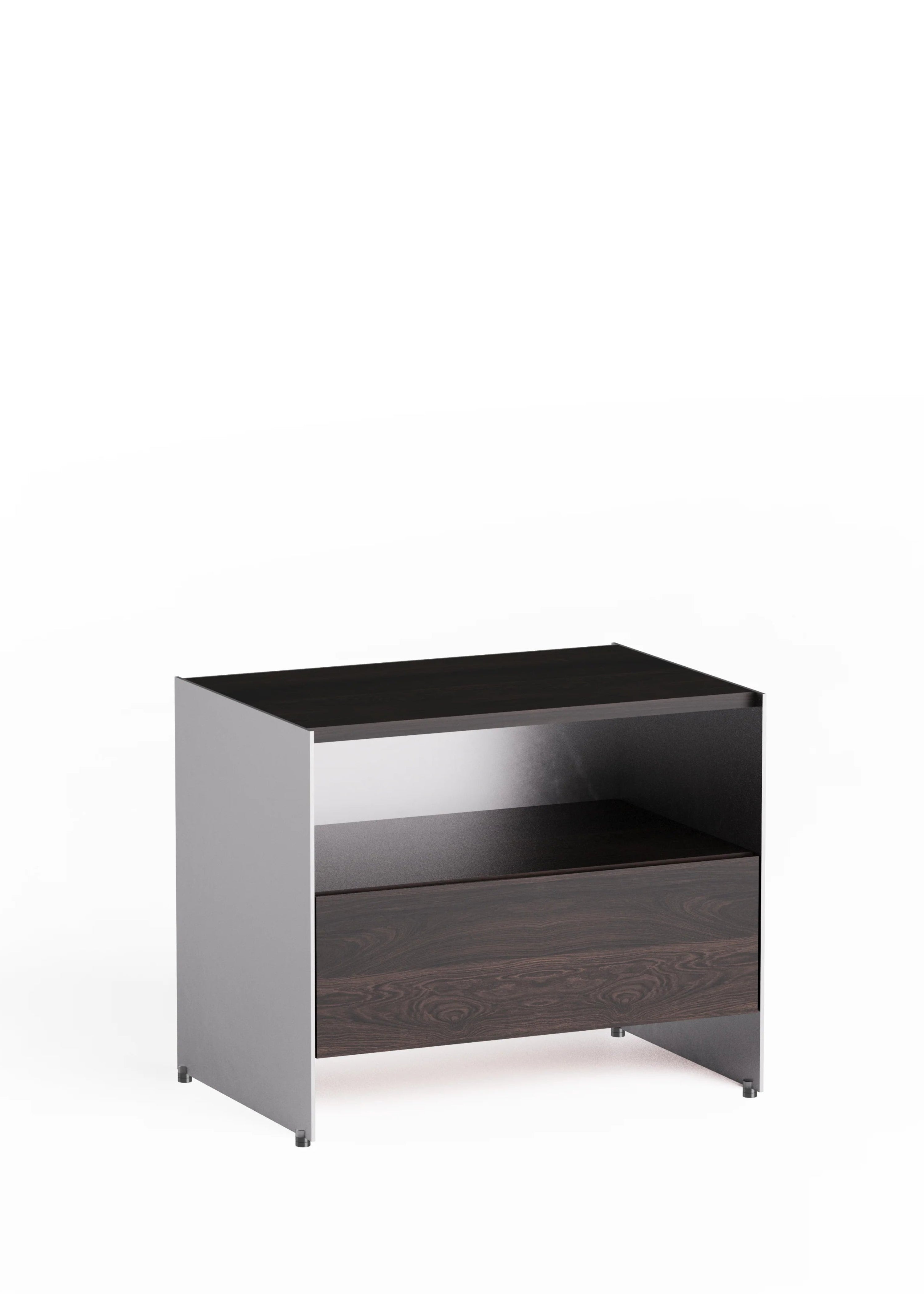 ALOOX 60 Cabinet in Ebony Oak Wood with Aluminum Finish