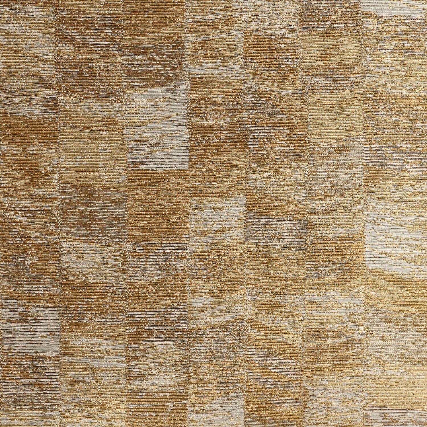Tapeta tekstylna strukturalna z motywem geometrycznym PUEBLOS - OCRE złocisty – Casamance
