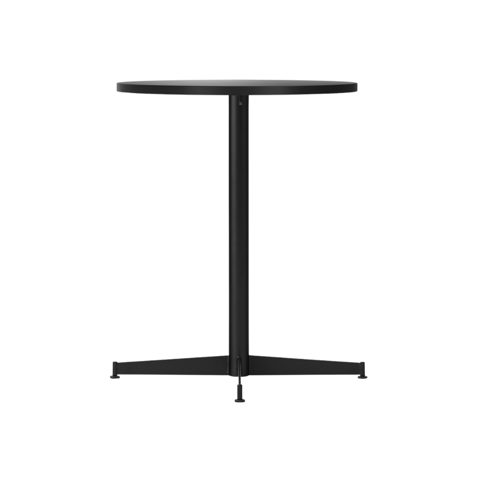 NOOK round café table black oak veneer with black base