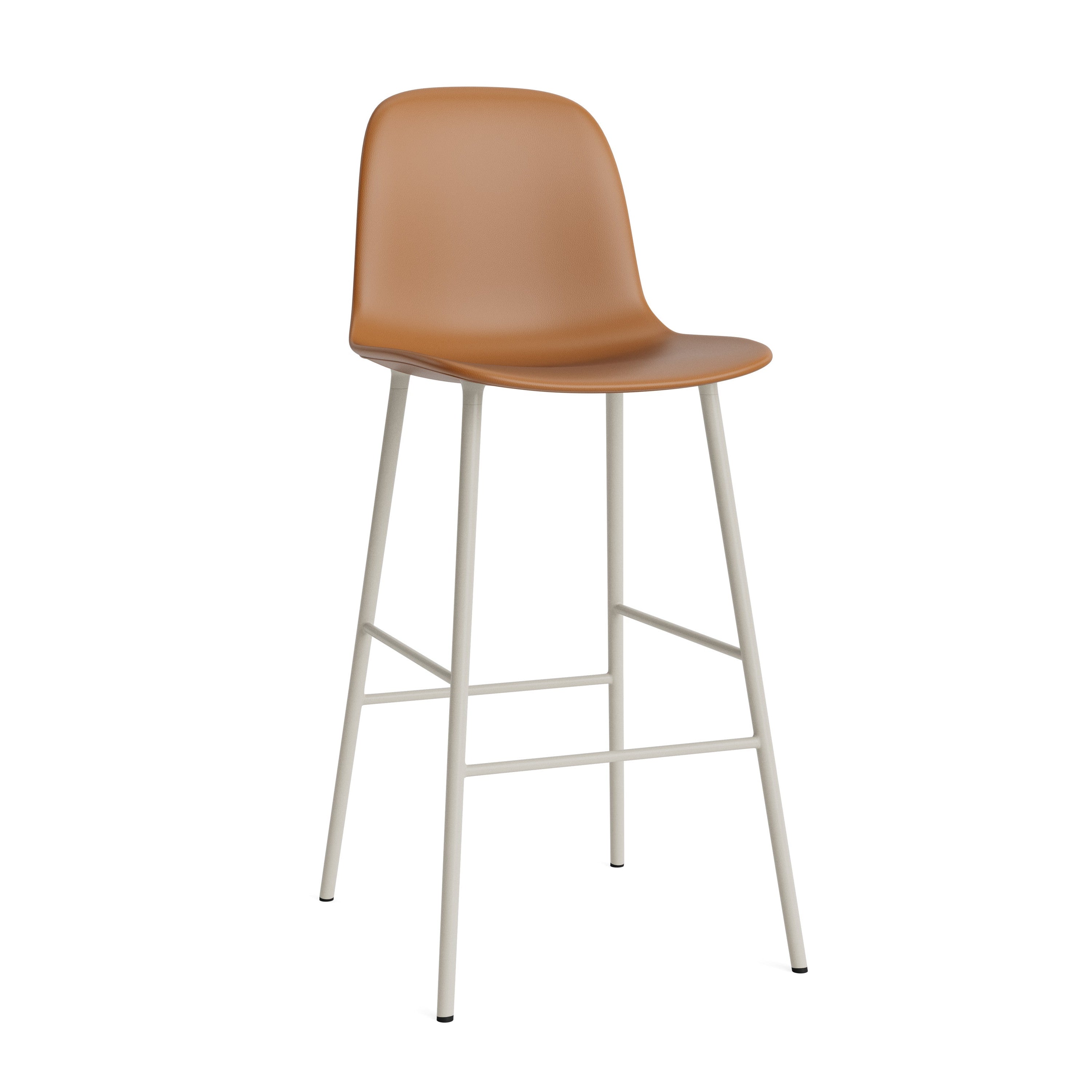 Bar chair upholstered forms with a light gray base