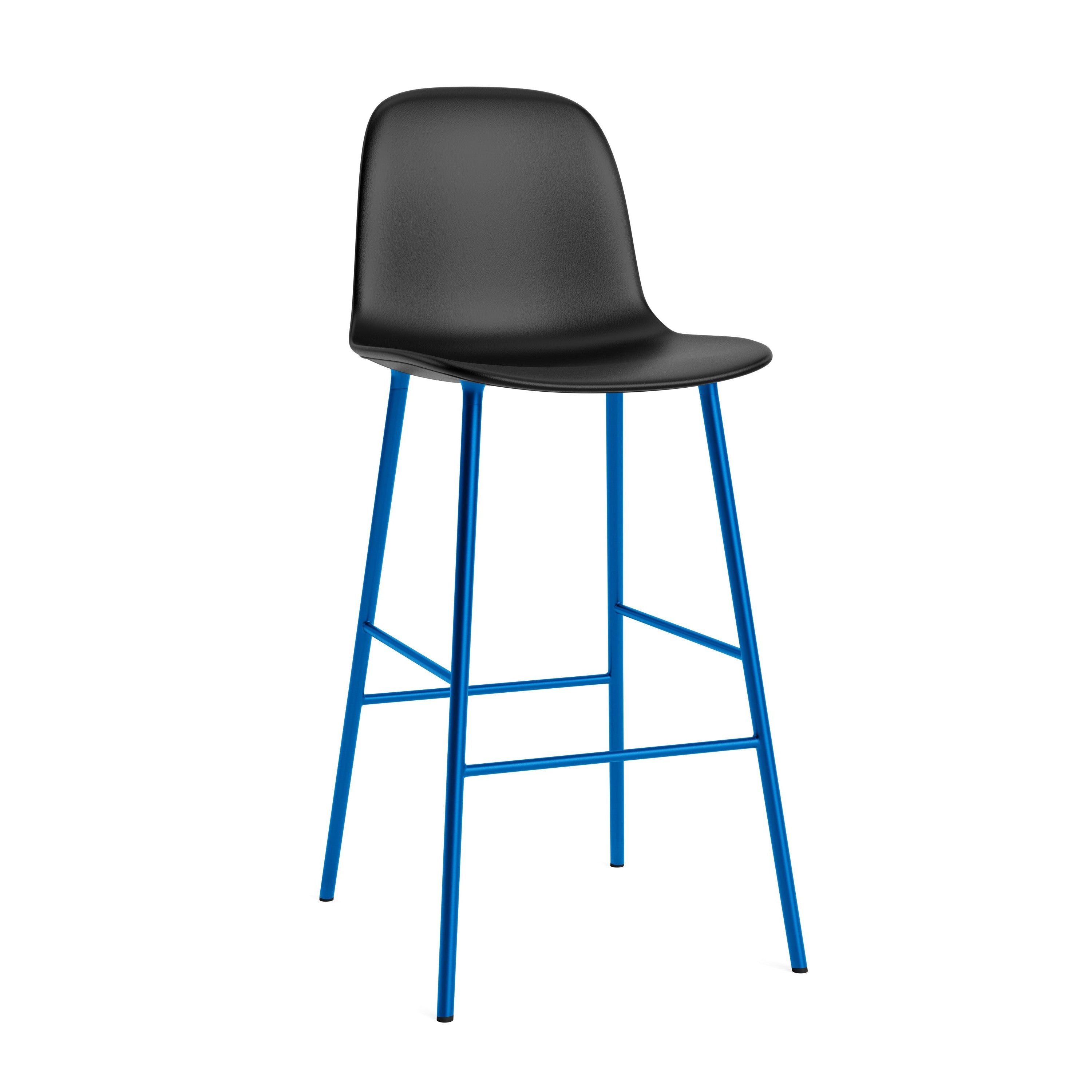 Bar chair upholstered forms with a blue base