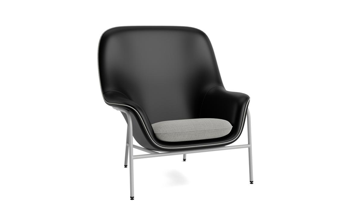 Drape High armchair with a gray metal base
