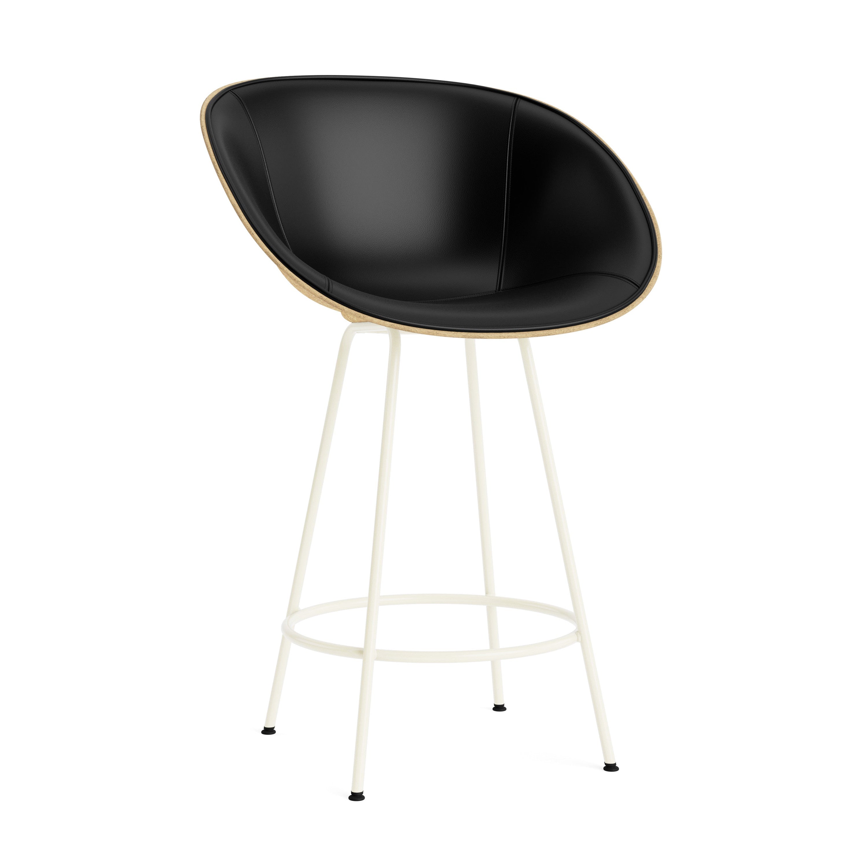 Čalouněné barové křeslo MAT ARMCHAIR béžové s krémovým podstavcem