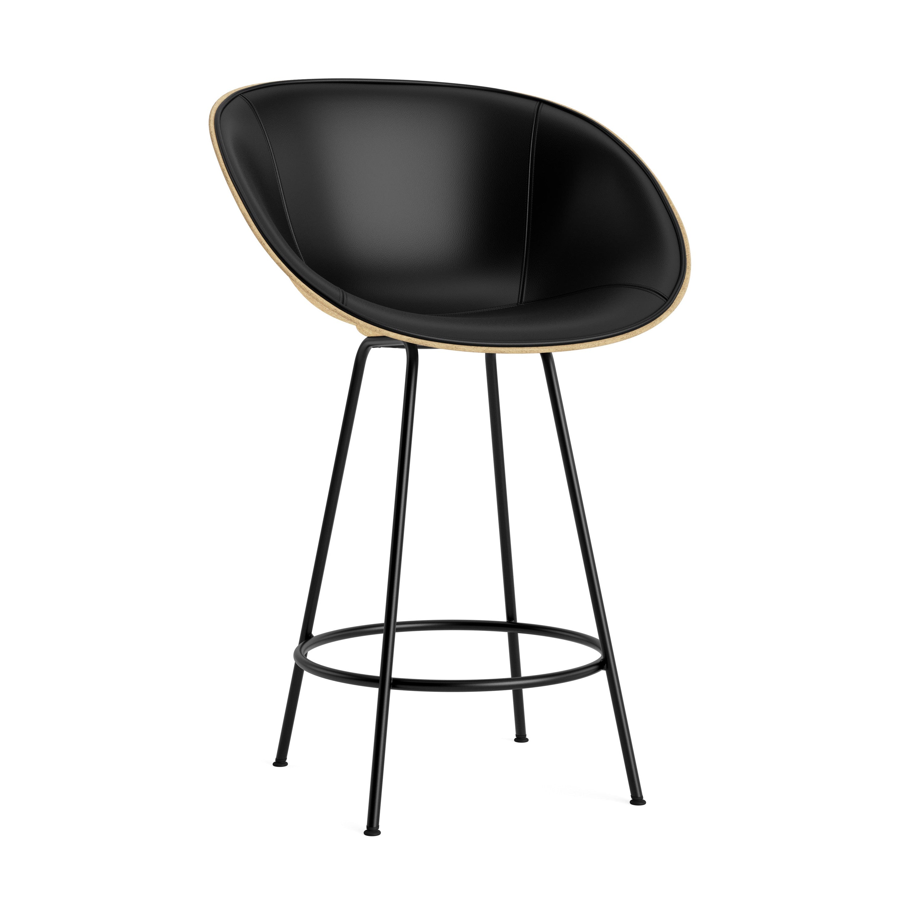 Čalouněné barové křeslo MAT ARMCHAIR béžové s černým podstavcem