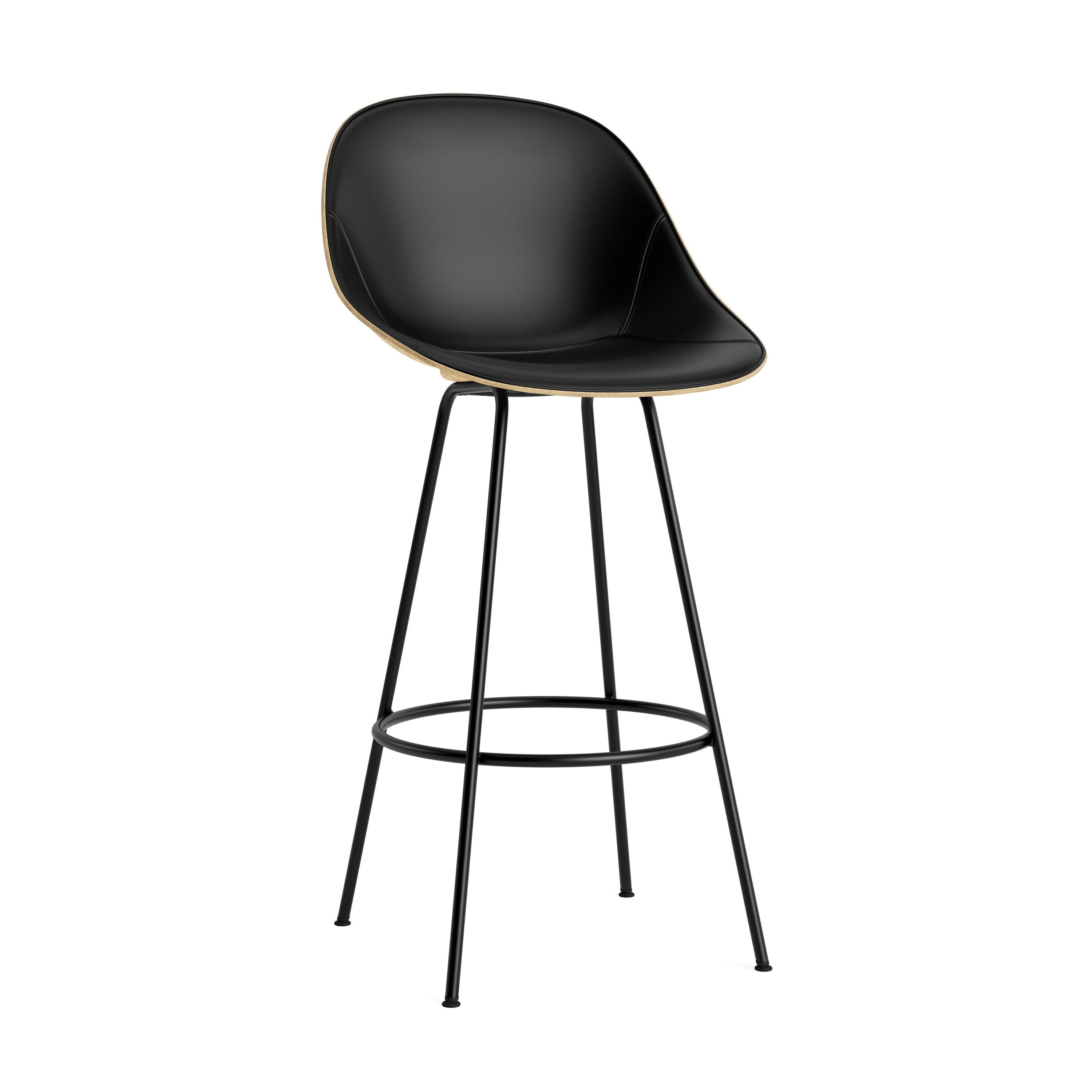 Bar chair upholstered with a base of beige mat with a black base