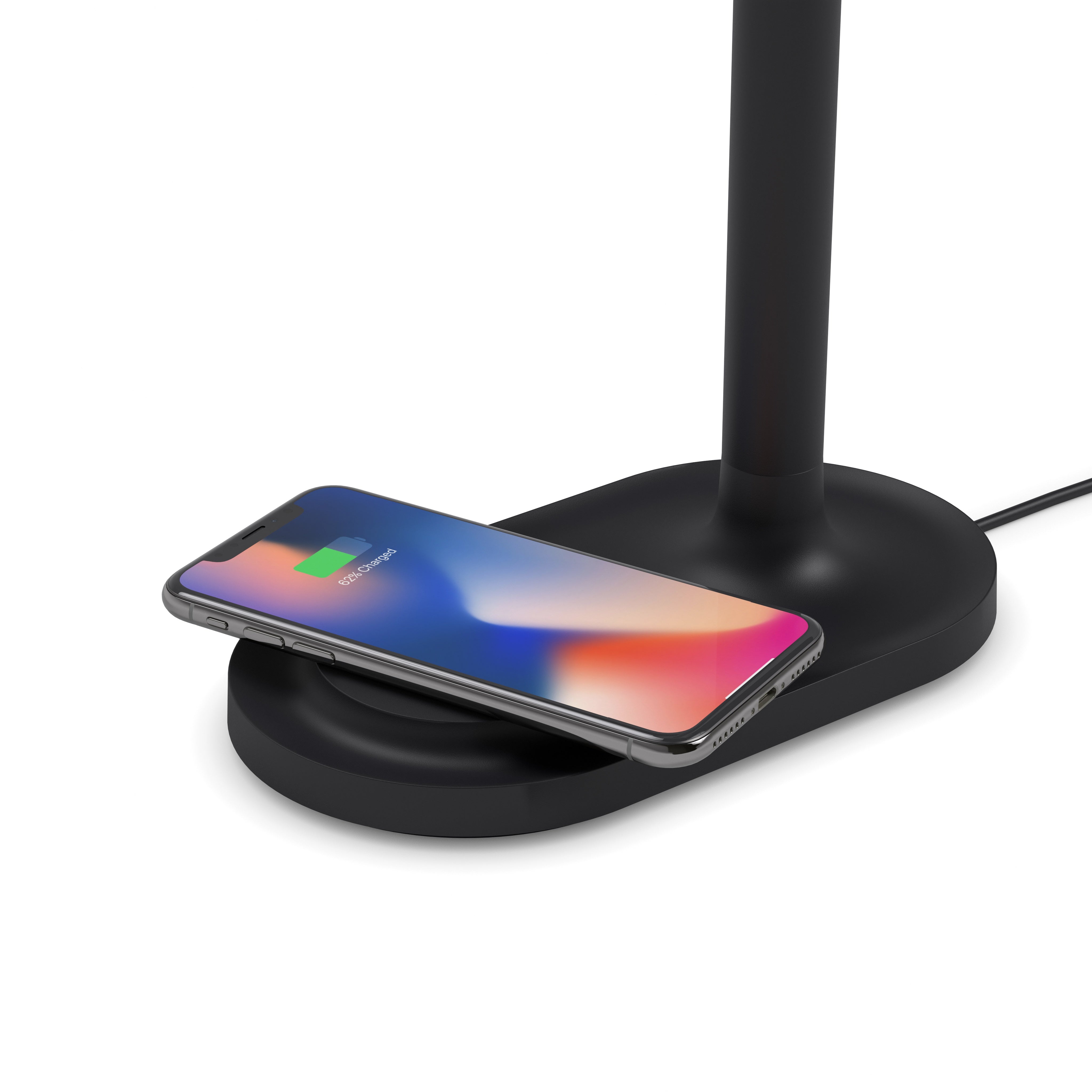 EMENDO black table lamp with wireless charger