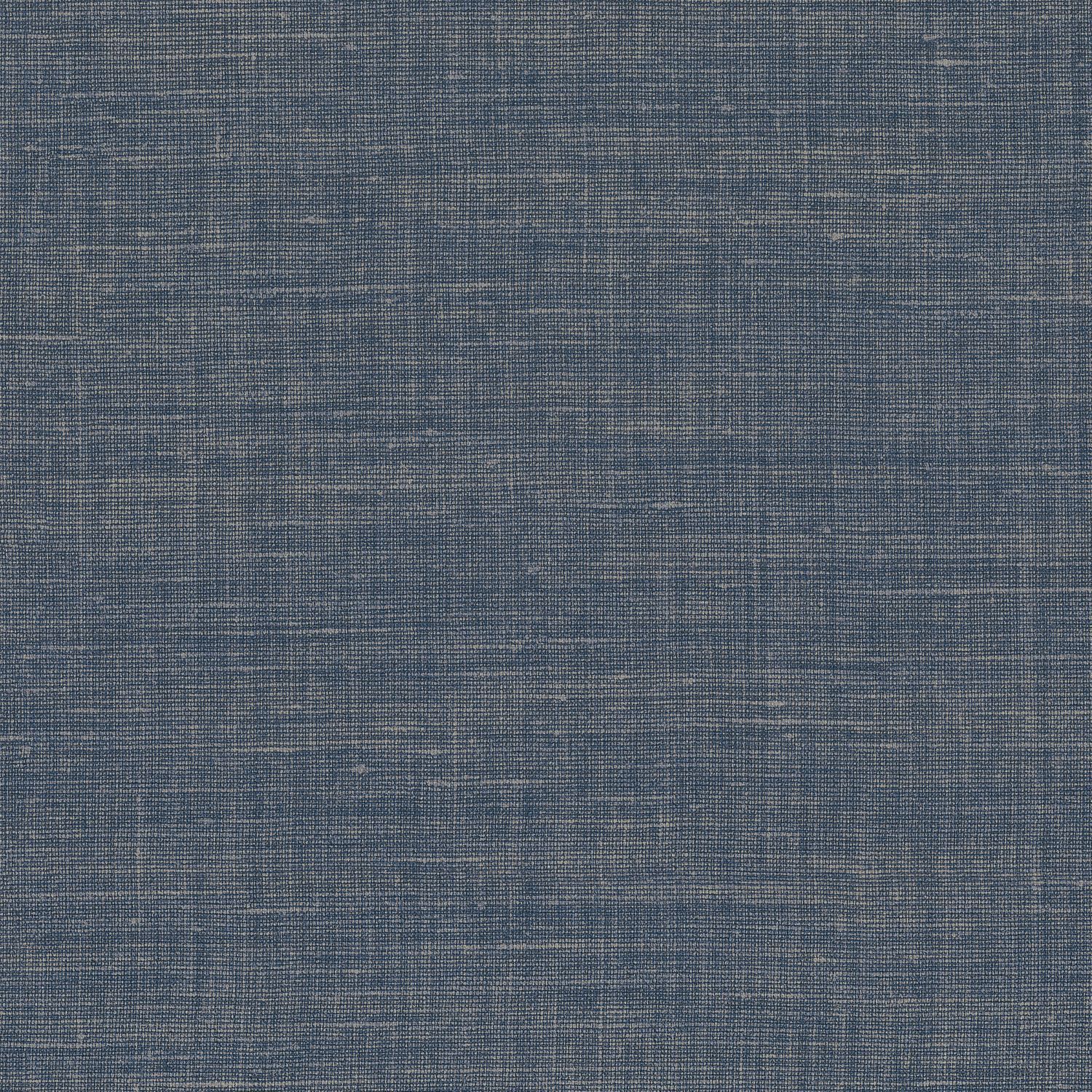 Structural wallpaper resembling linen canvas SHINOK - BASALT denim blue