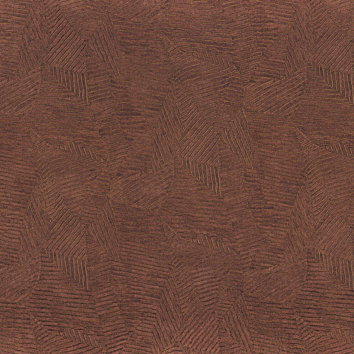 Tapeta se strukturou napodobující listy bambusu SOROA - TERRACOTTA terakota