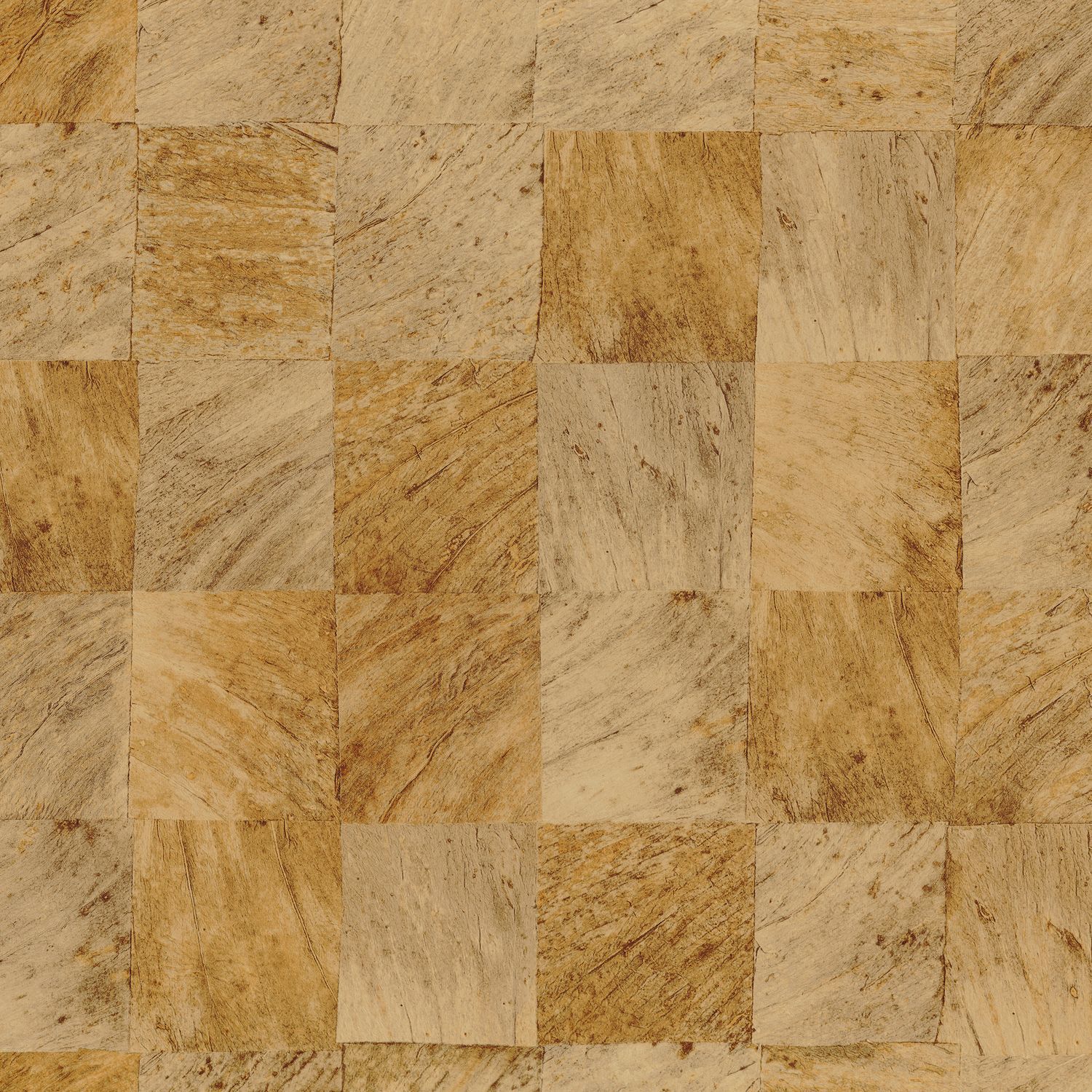 Strukturovaná tapeta s geometrickým motivem napodobující dřevo ABALE - OCRE zlatavý