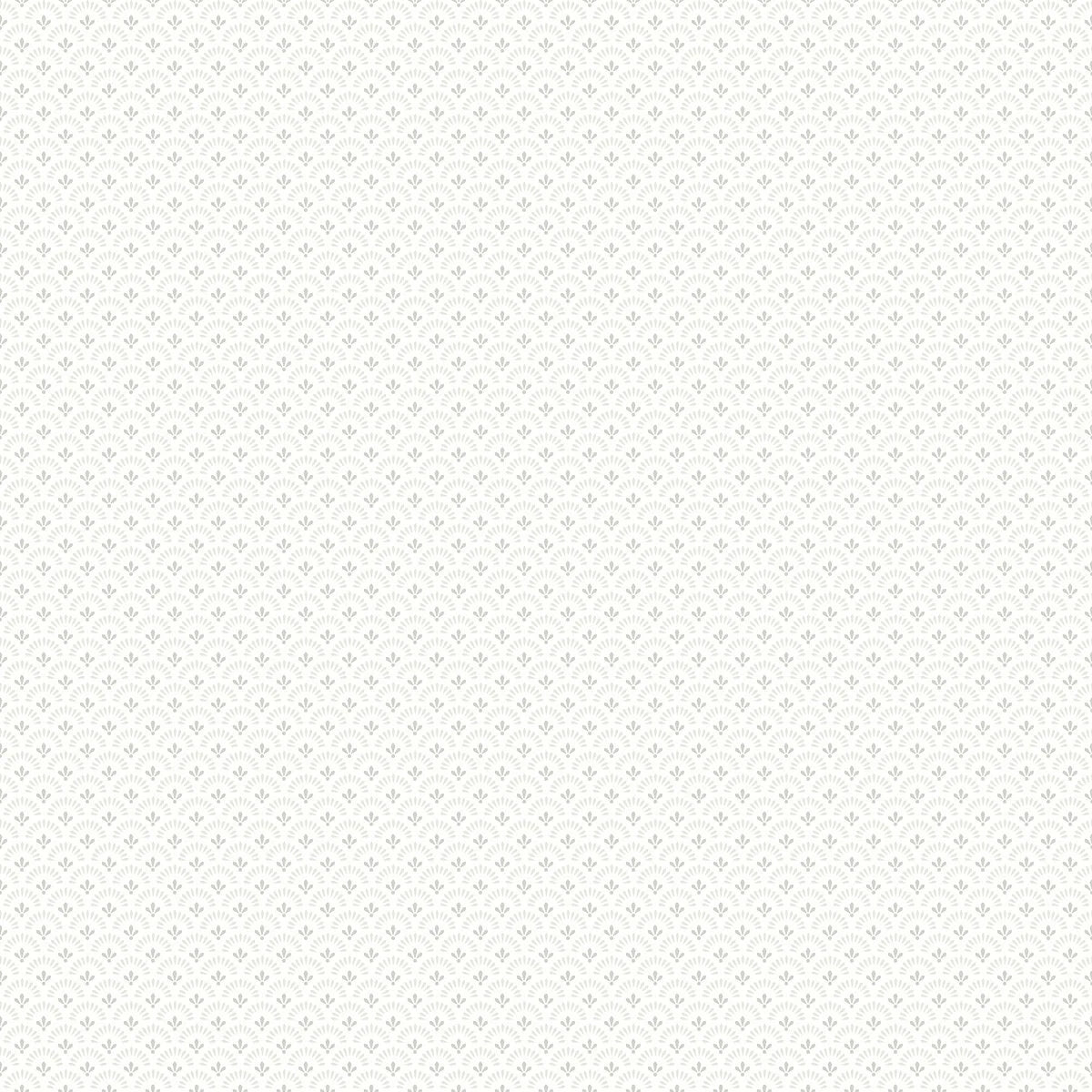 Geometric Wallpaper with Daisy Flower Motif White