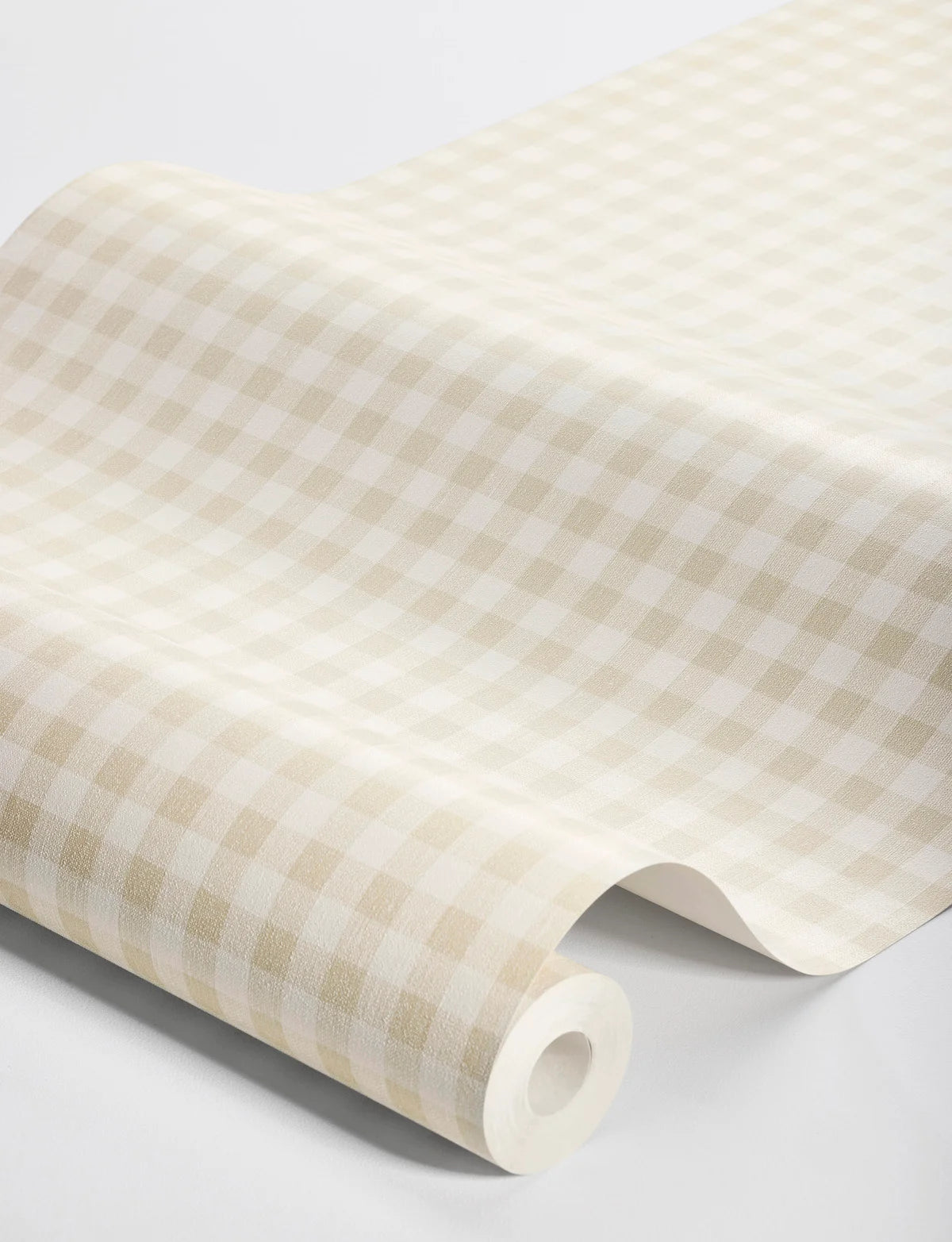 Tapeta strukturalna imitująca len w kratkę PICNIC CHECK beżowy na ścianę – Boråstapeter