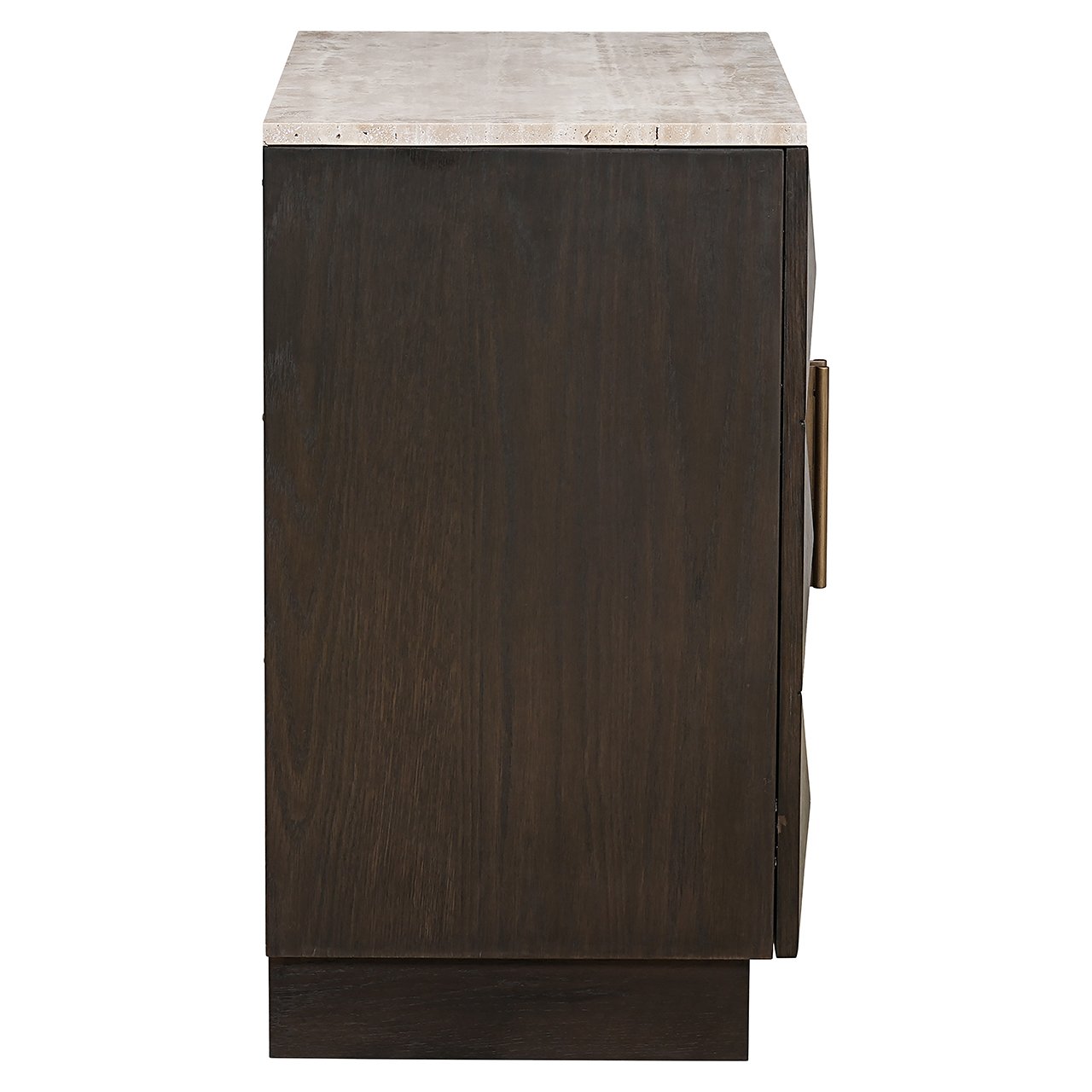 2-door CLAREMONT chest of drawers brown with beige stone