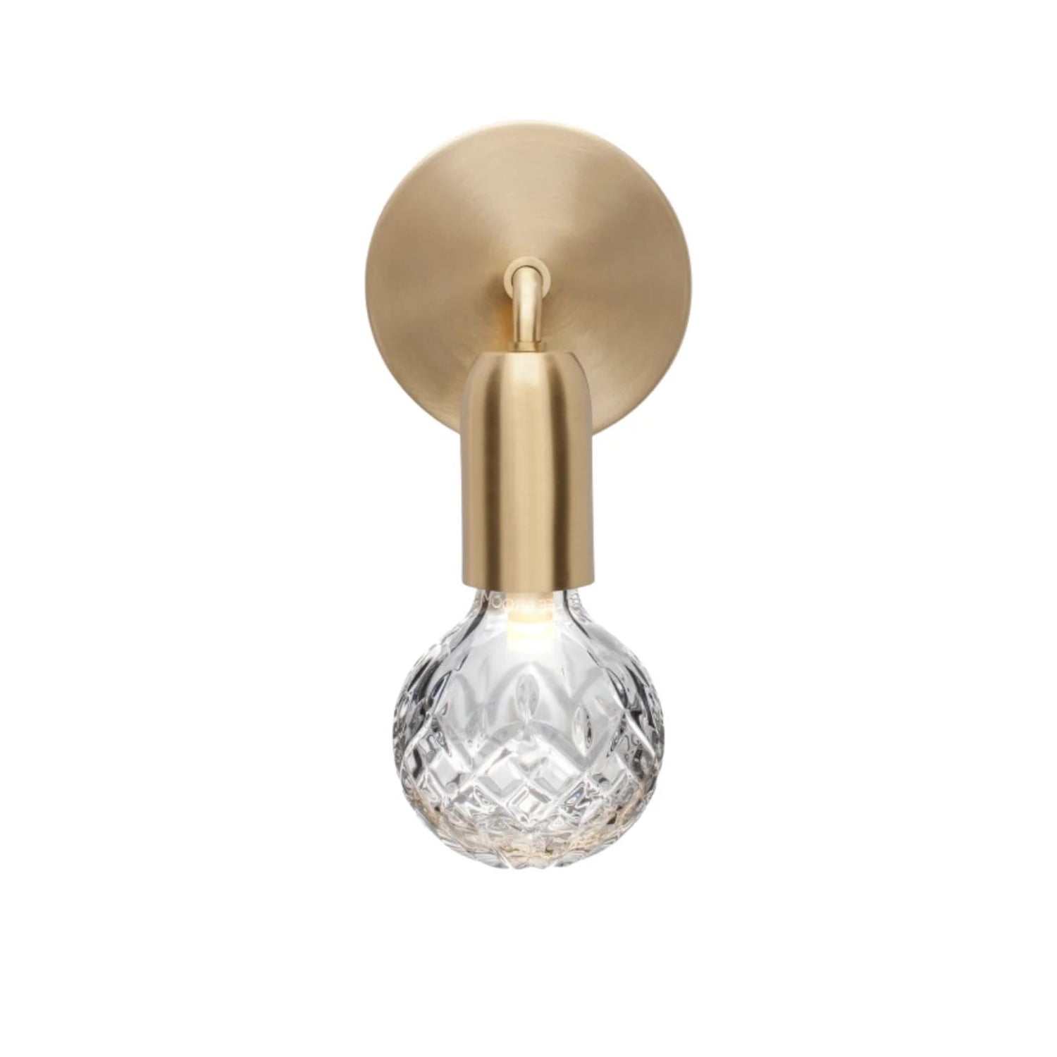 Nástěnné svítidlo CRYSTAL BULB z křišťálového skla s mosazným povrchem.