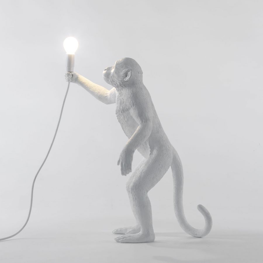Stolní lampa MONKEY STANDING bílá