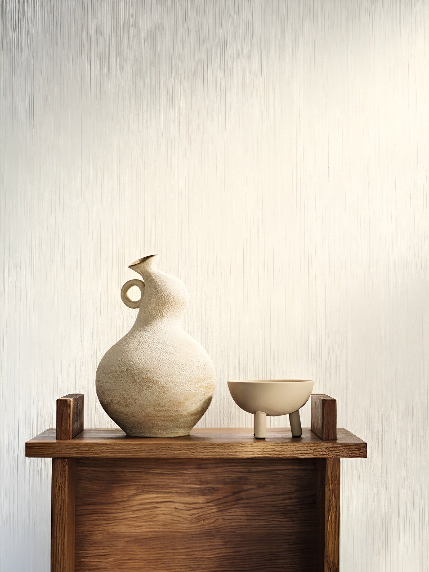 Textile structural wallpaper imitating bark TOGIAN - LIGHT BEIGE