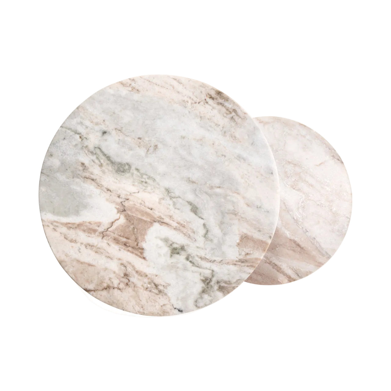 Sada bočních stolků BOTTEGA zlatá s mramorovou deskou