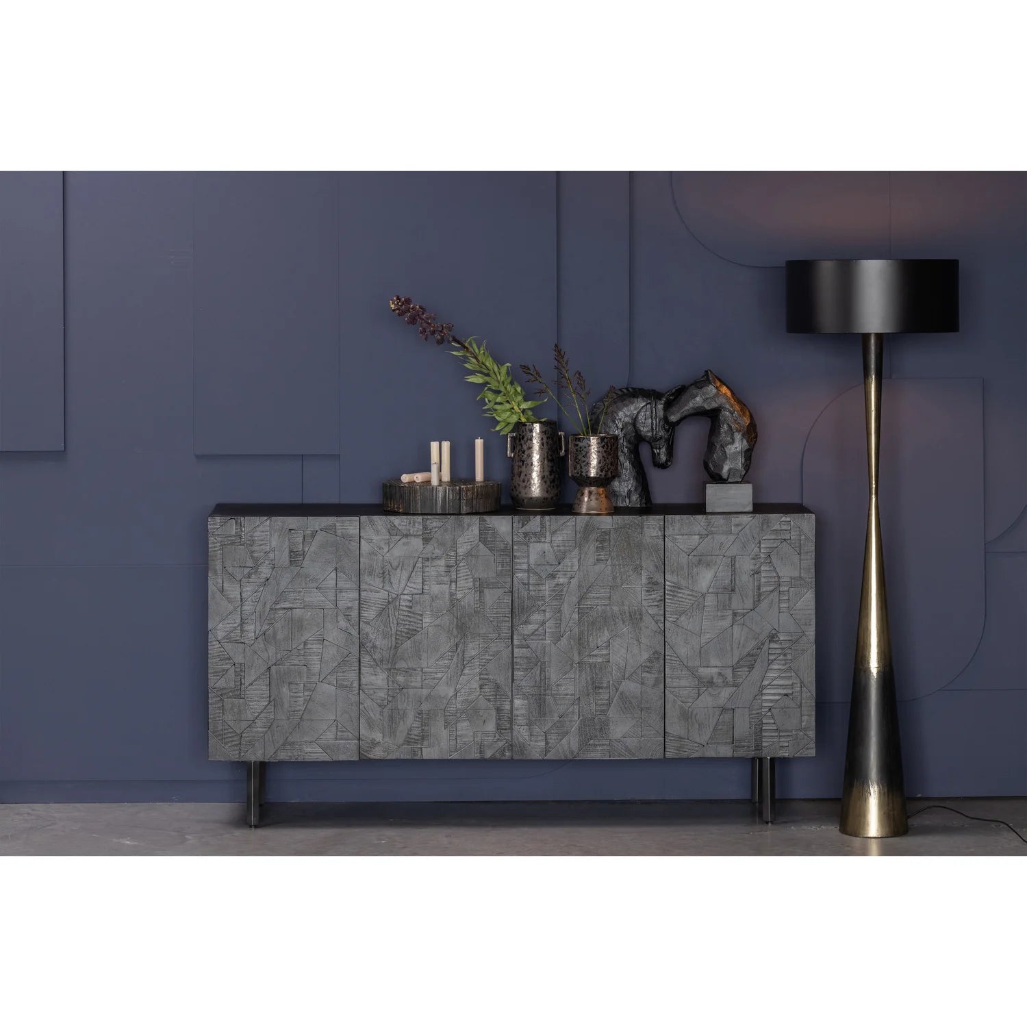 Count chest of drawers black mango wood