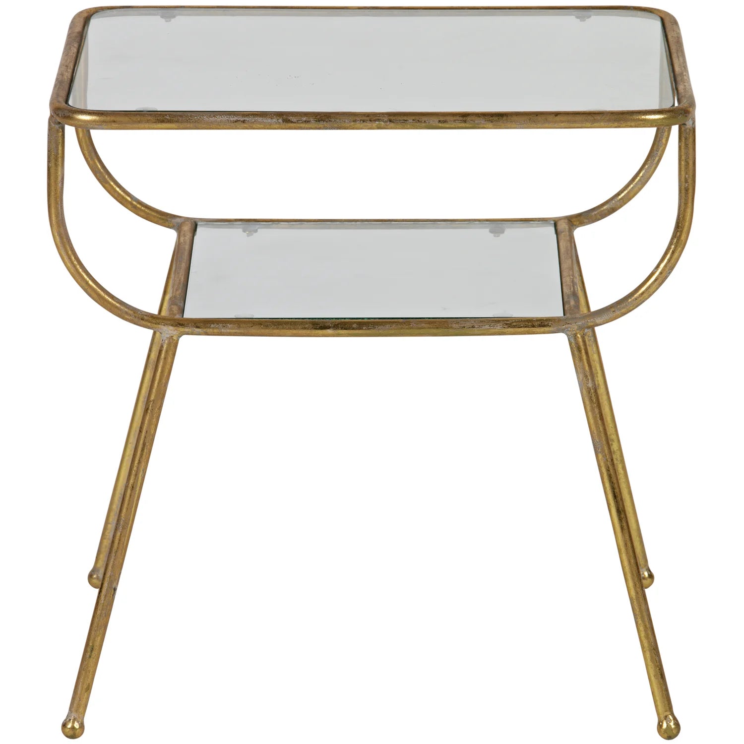 Amazing side table ancient brass with glass