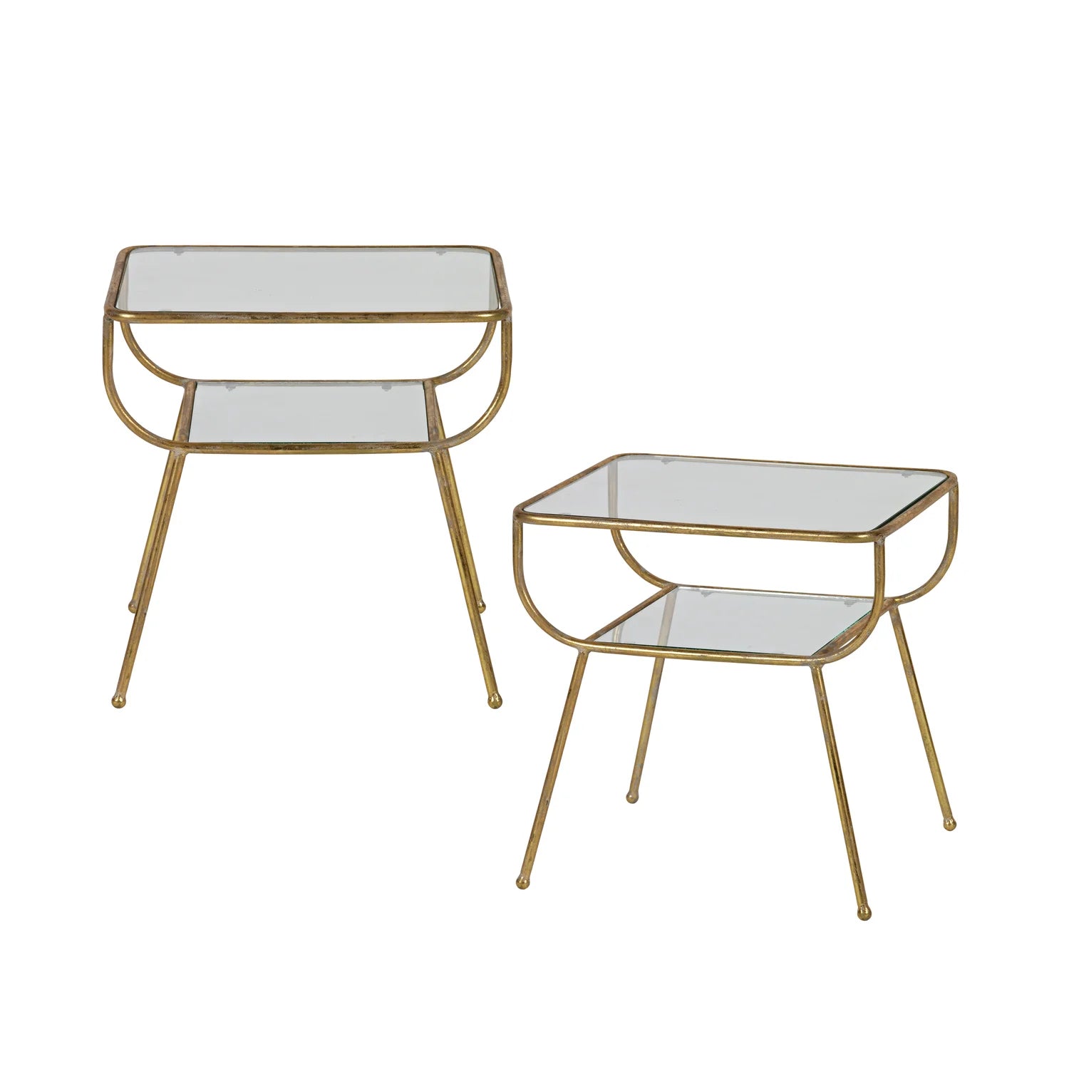 Amazing side table ancient brass with glass