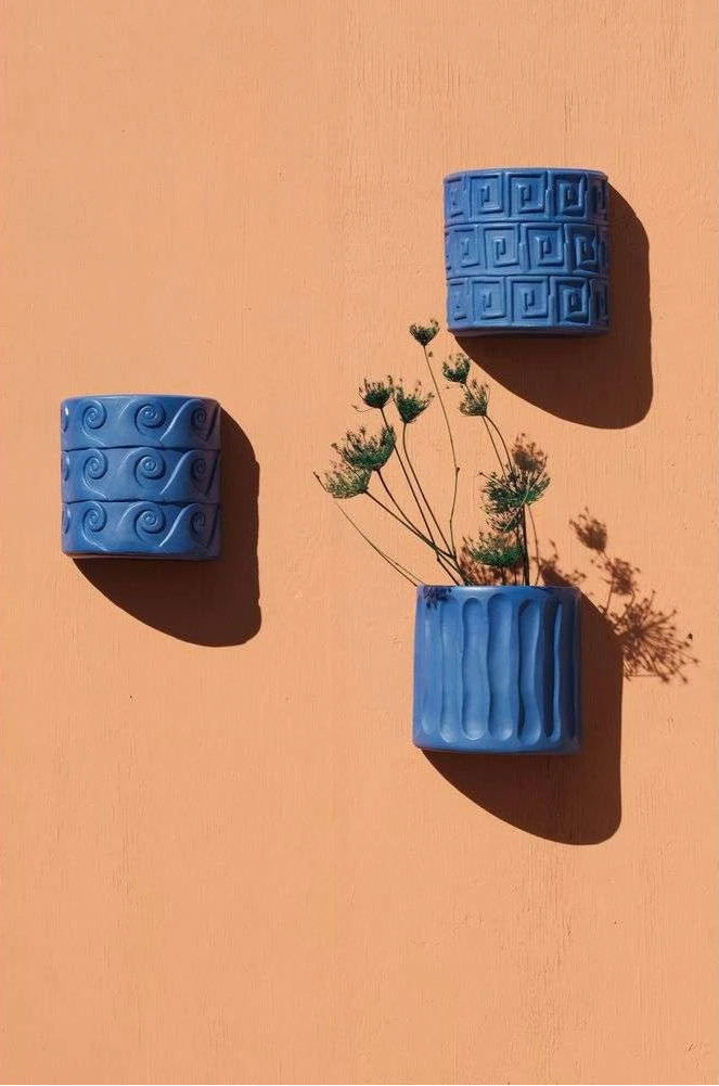 Wall vase Onde blue