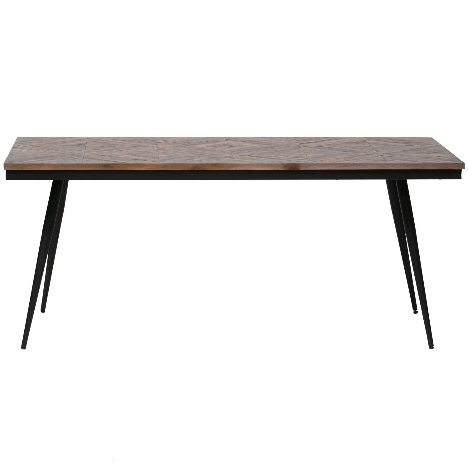 Stůl RHOMBIC z teakového dřeva s černým kovovým podstavcem