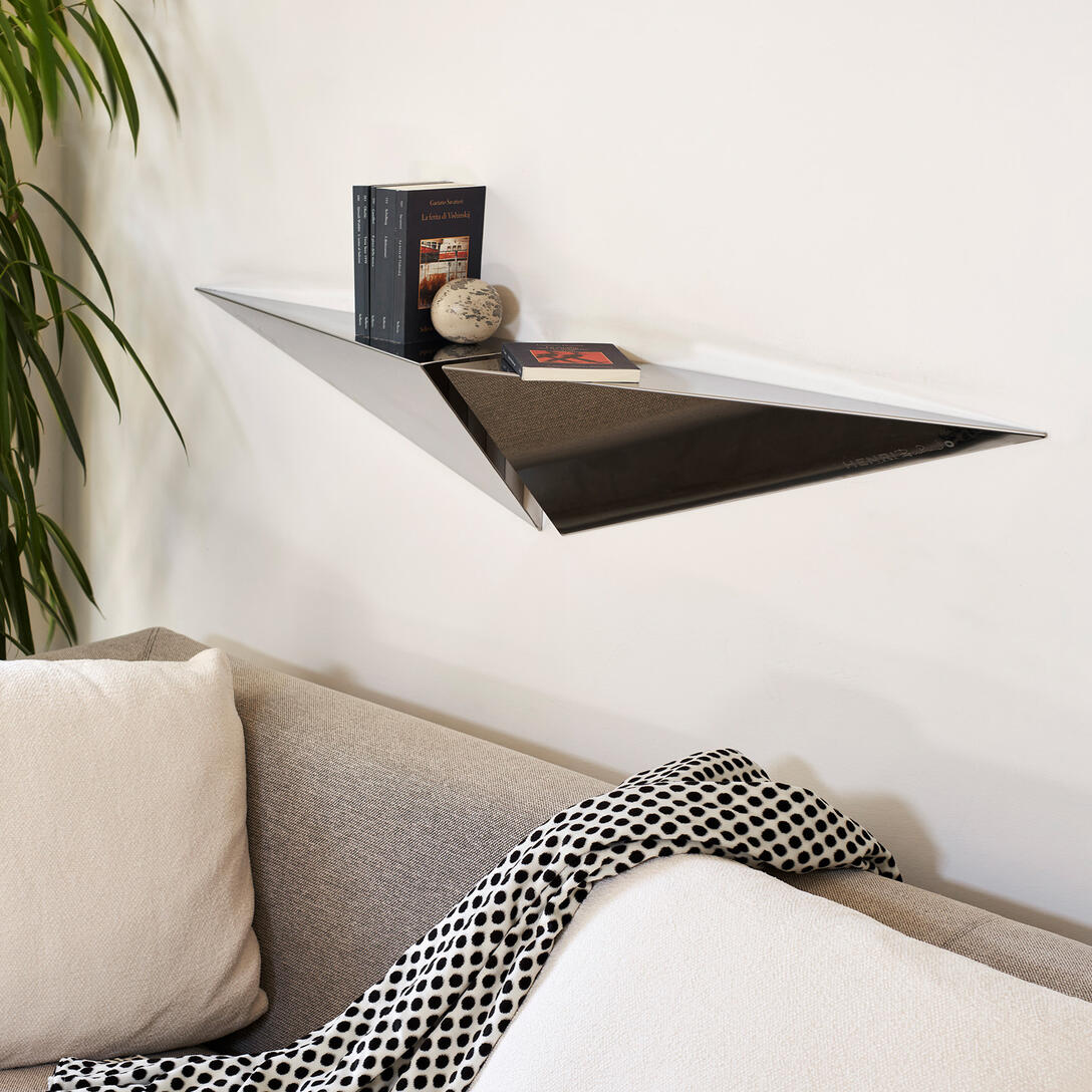 Levostranná polička HENRI ocelová