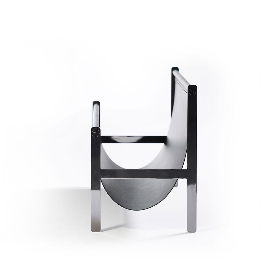 PORTARIVISTE newspaper stand black leather