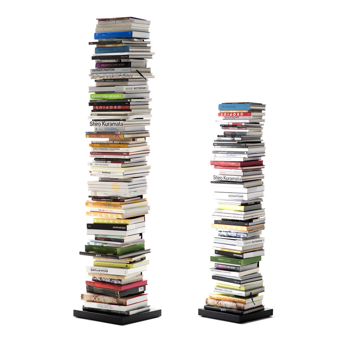 PTOLOMEO ART white shelf with a steel base