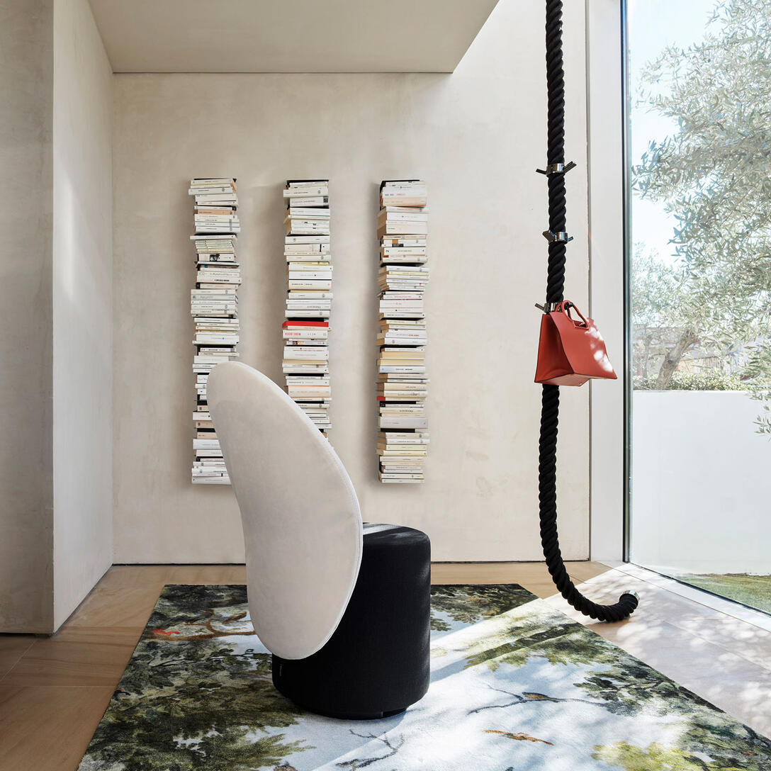 PTOLOMEO WALL Black Hanging Shelf