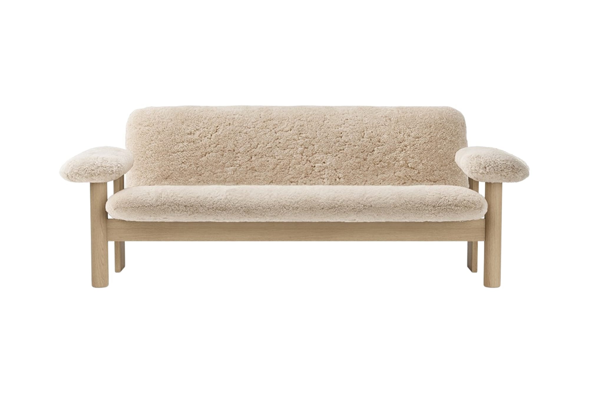 BRASILIA Sofa sheep leather with oak base