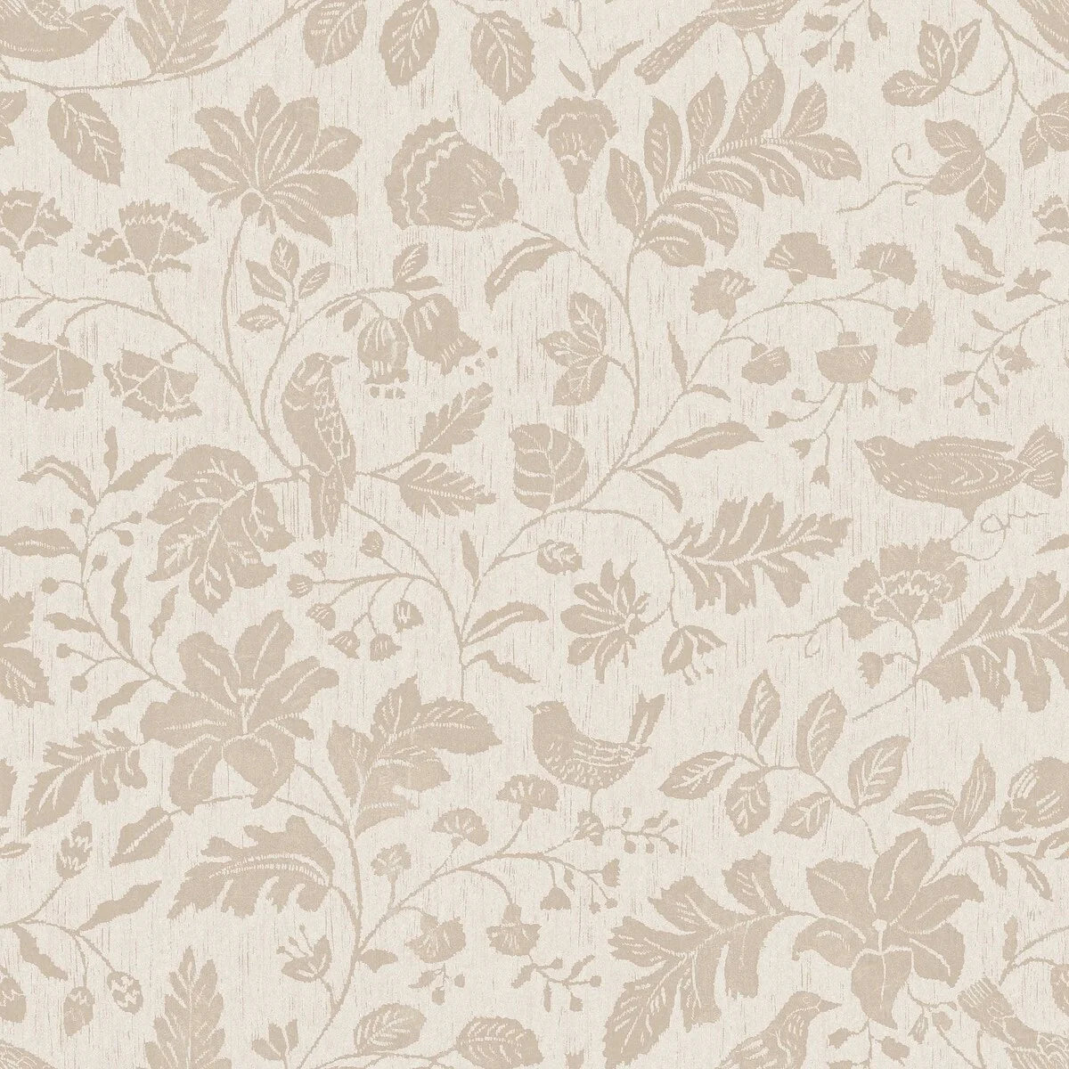 ISIDOR Beige Wallpaper with Plant and Animal Motif