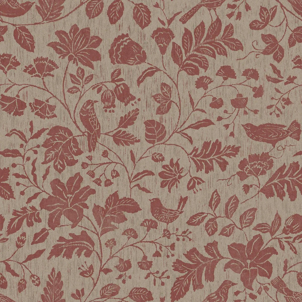 ISIDOR Brown Wallpaper with Plant and Animal Motif