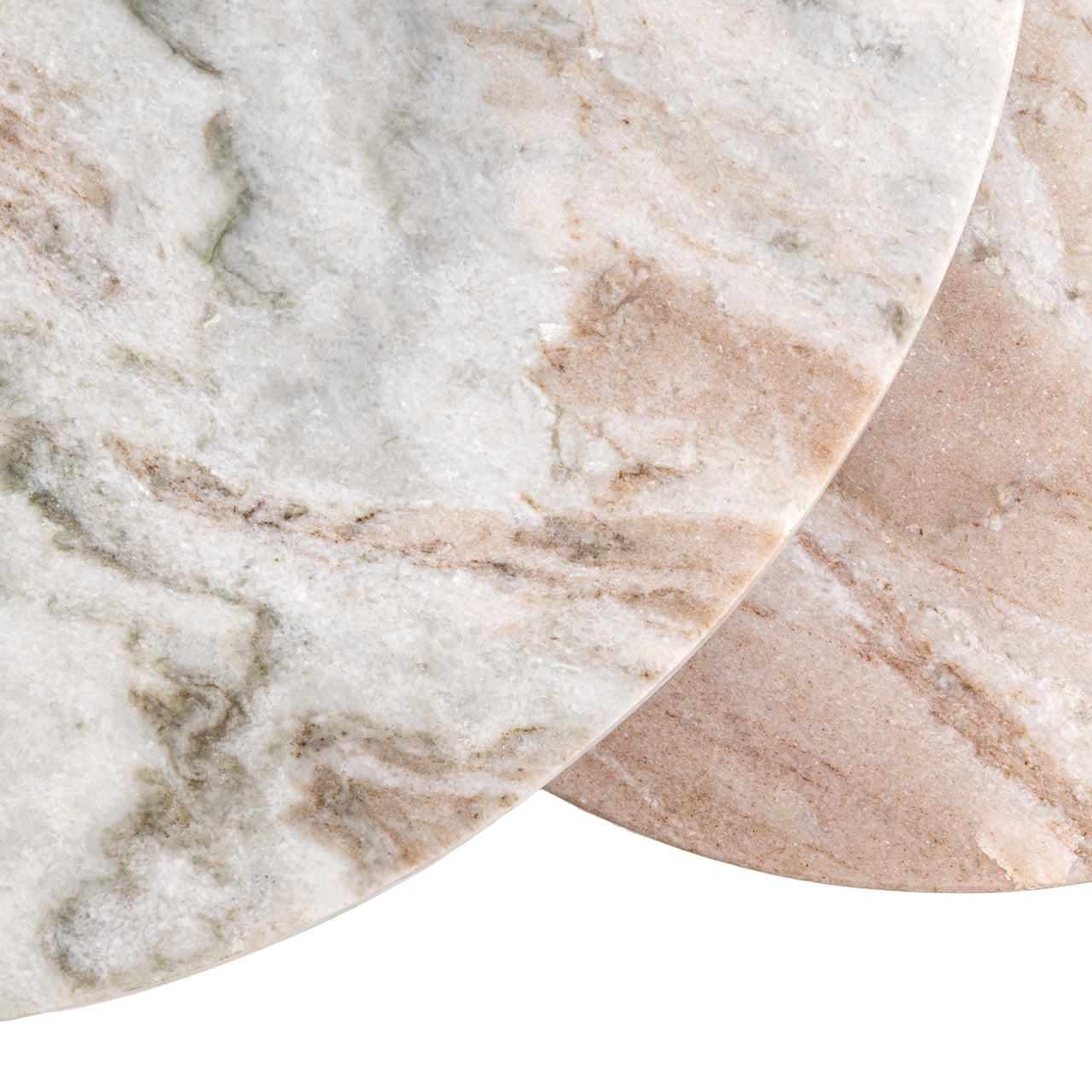 Sada bočních stolků BOTTEGA zlatá s mramorovou deskou